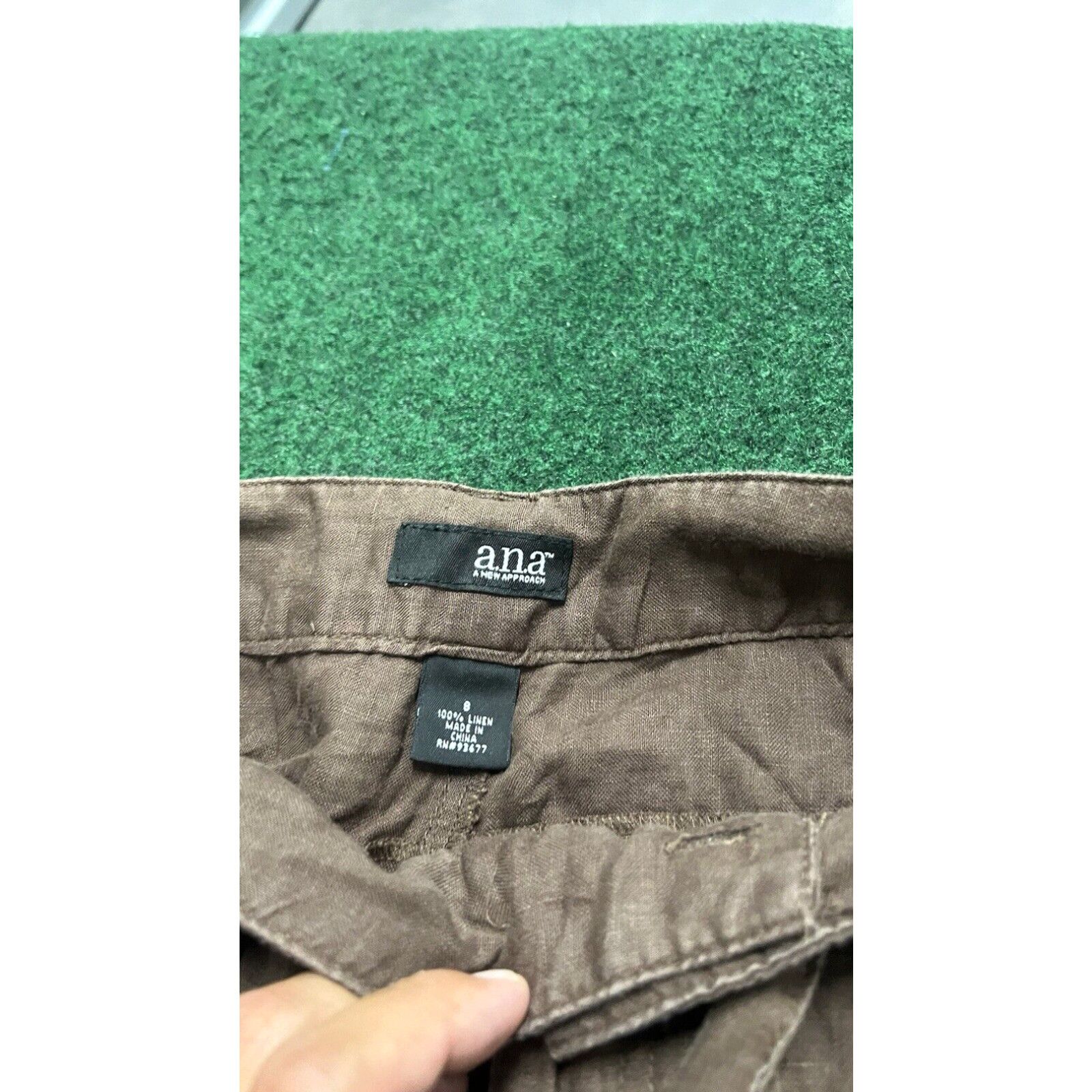 Vintage LADIES A.N.A. Brown LINEN CAPRI PANTS, SIZE 8 Summer walking Outdoors Size 30" / US 8 / IT 44 - 4 Thumbnail