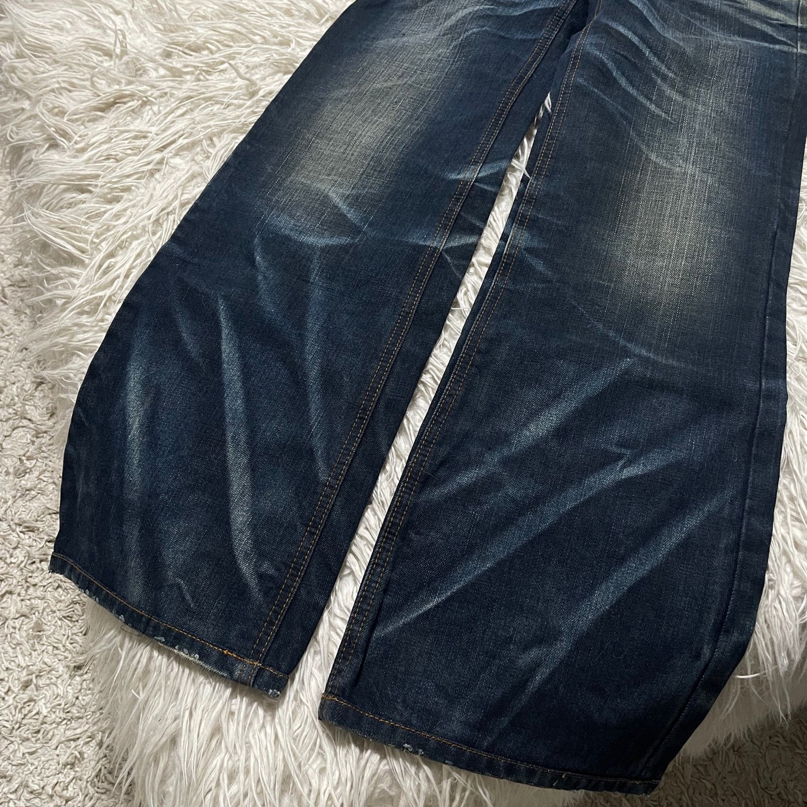 14th Addiction Vintage Japanese Brand Faded Wash Low-rise Denim Jeans Blue Size 29" - 10 Thumbnail