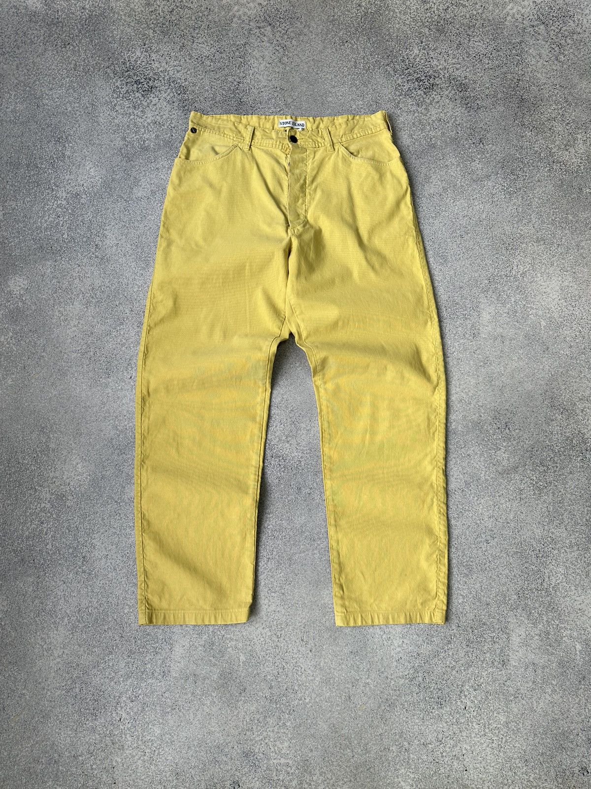 image of Stone Island Marine 97S Yellow Jeans, Men's (Size 32)