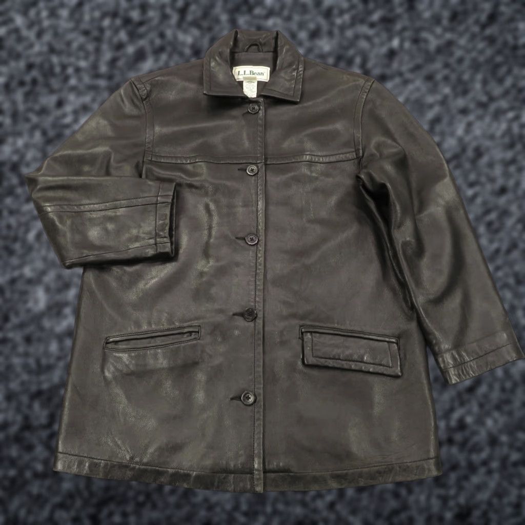 Eddie Bauer Eddie Bauer Leather Jacket Women Small Black Lama Nappa Leather Single Breasted Jacket Size S / US 4 / IT 40 - 1 Thumbnail