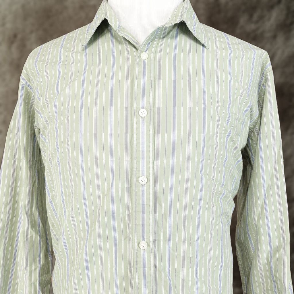 Liz Claiborne VINTAGE CLAIBORNE Shirt Men XL Green Striped Button-Down Cotton 25.5" Pit to Pit 60s 70s (if applicable) Size US XL / EU 56 / 4 - 1 Thumbnail