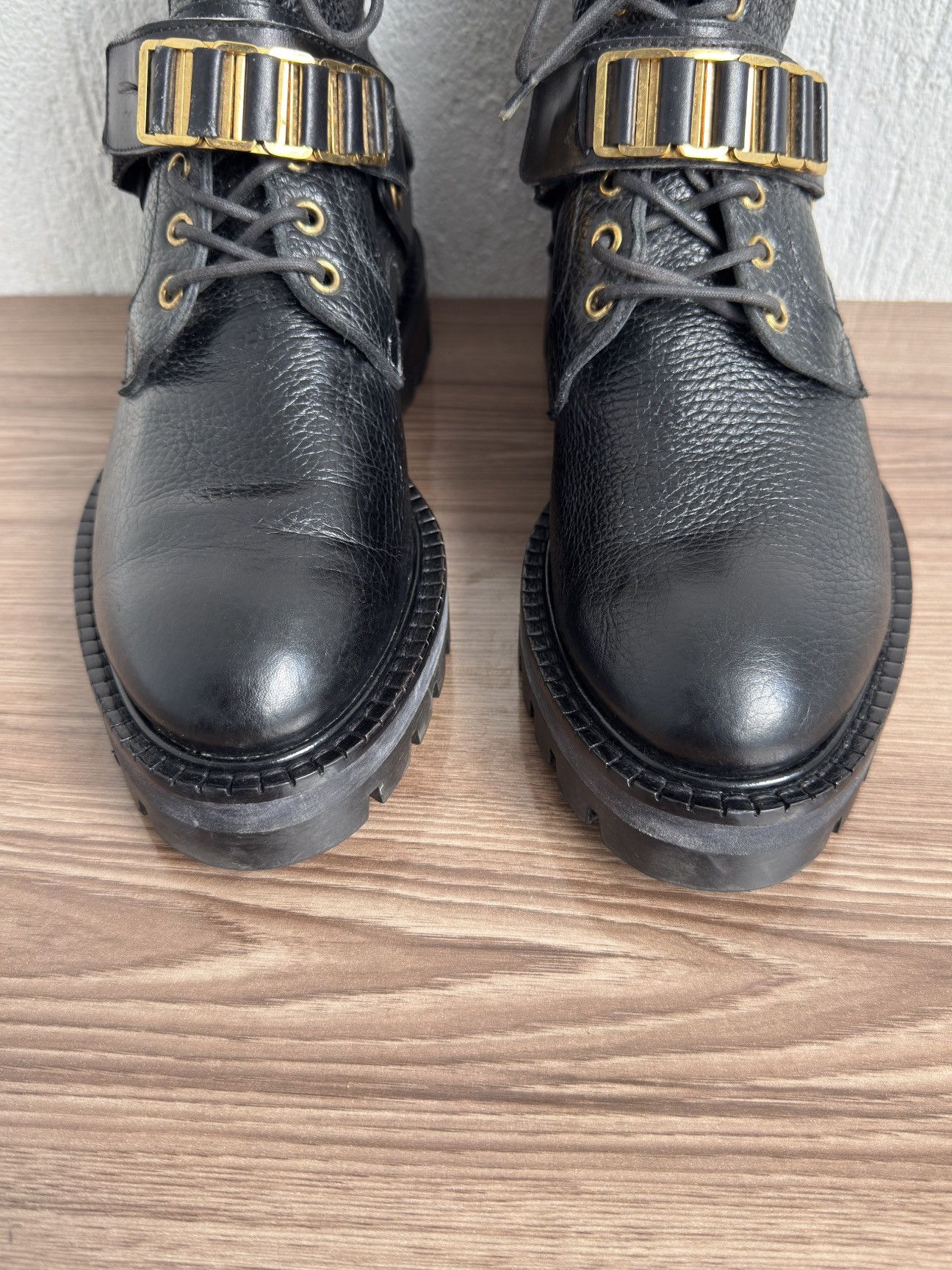 Versace ❗️🔥Medusa logo strapped combat boots Size US 7.5 / EU 40-41 - 11 Thumbnail