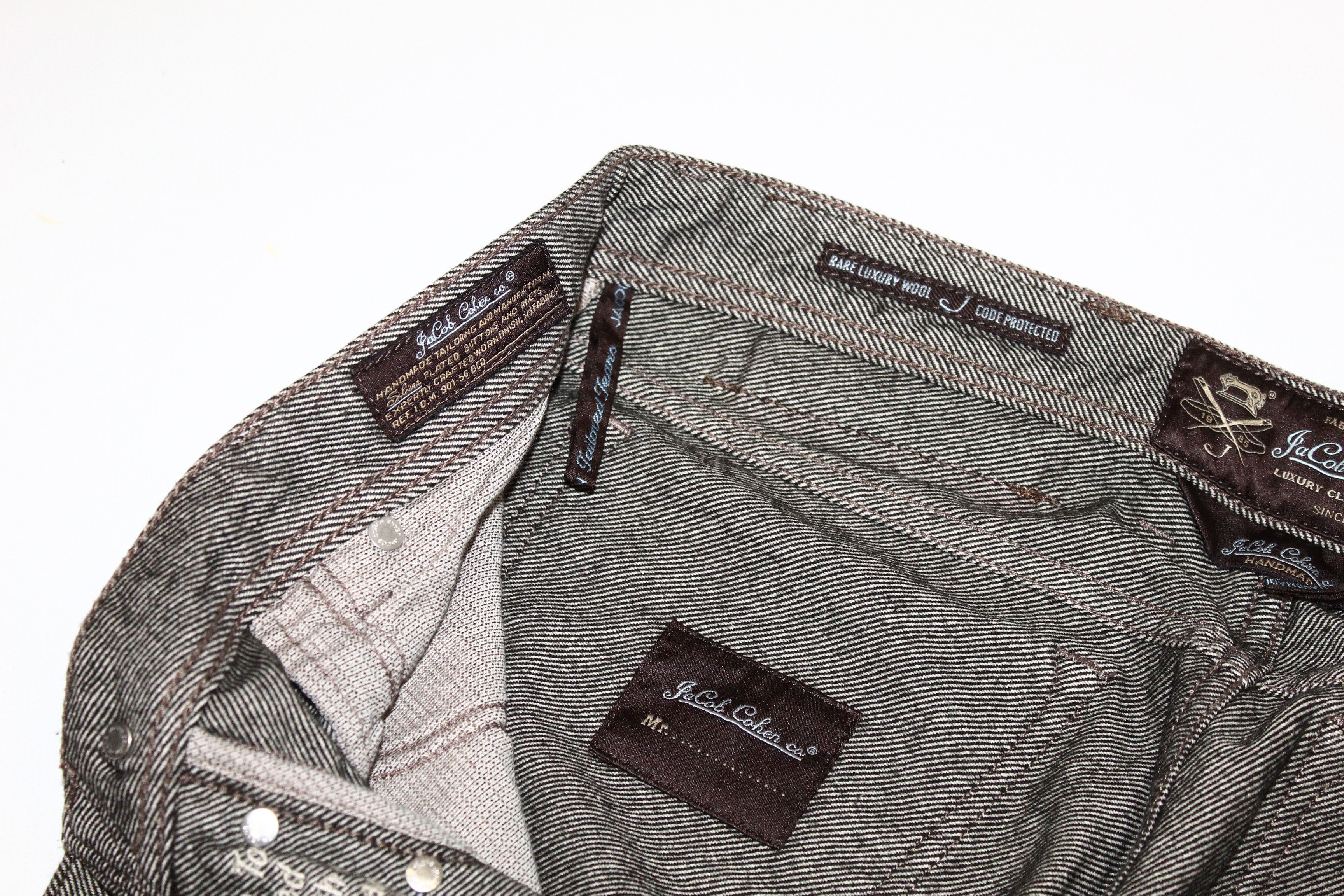 Jacob Cohen Jacob Cohen Herringbone Woven Cotton-Wool Denim Cropped Pant Size US 32 / EU 48 - 10 Thumbnail