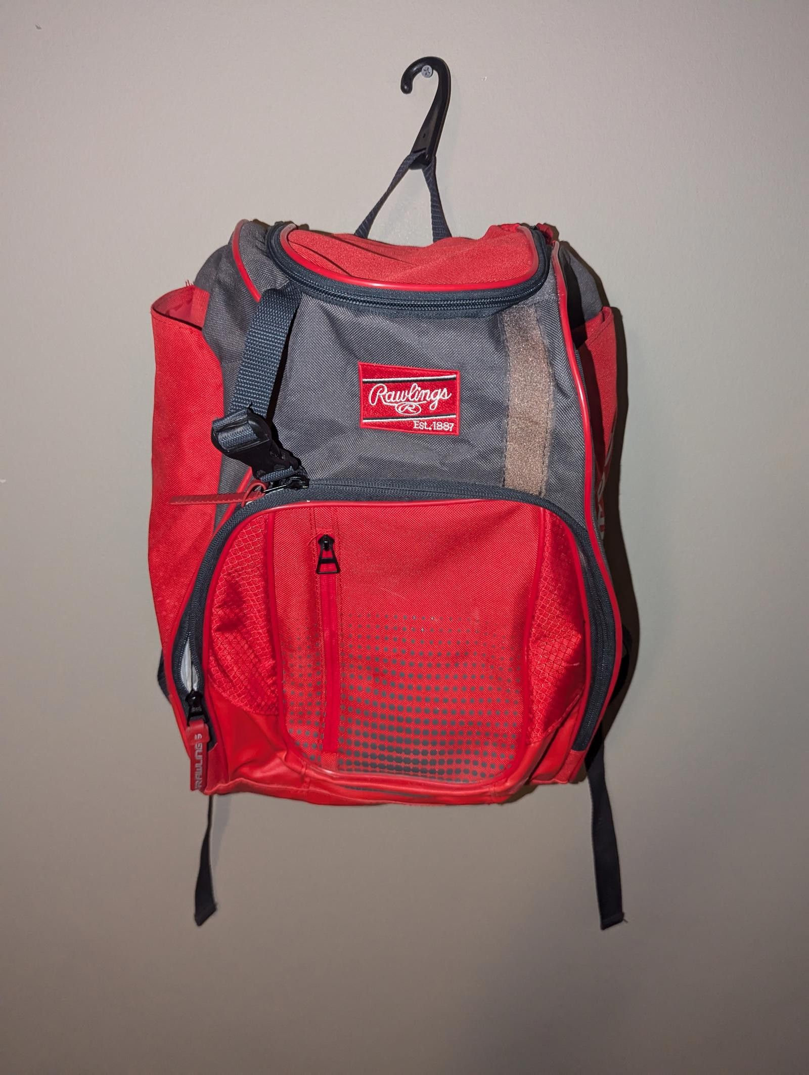 Designer Vintage Rawlings Red Sports Backpack Size ONE SIZE - 2 Thumbnail