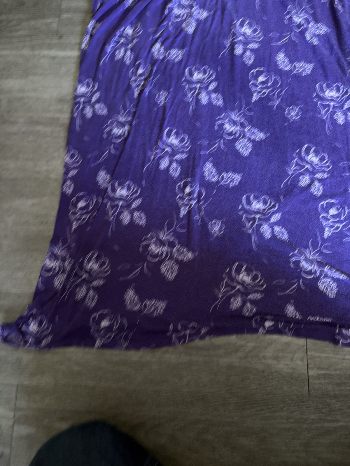 Other Beautiful Women's Purple White Floral V Neck Tankdress Size L / US 10 / IT 46 - 6 Thumbnail
