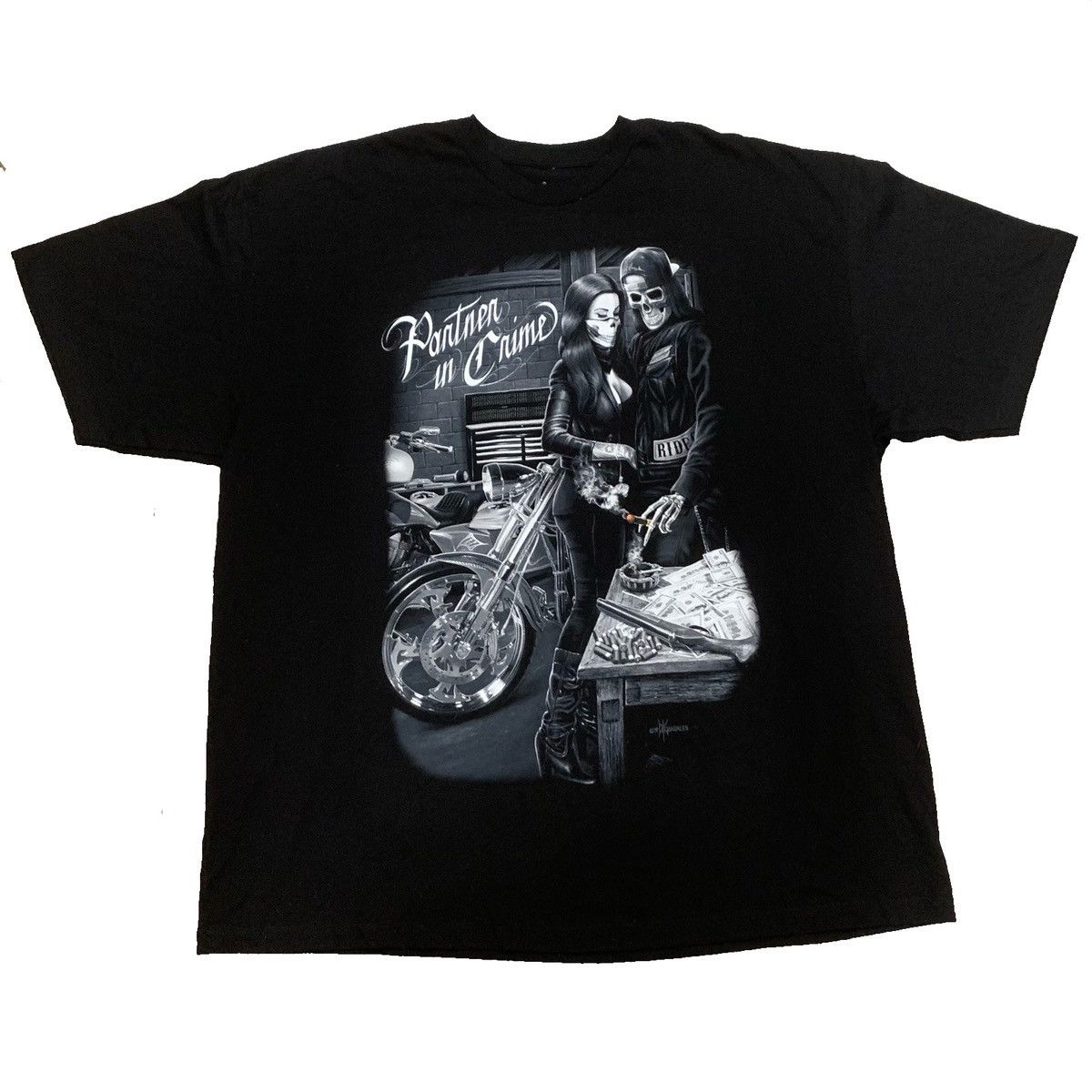 Other “Partner In Crime” Punk Skull Biker T-Shirt Size US XXL / EU 58 / 5 - 1 Thumbnail