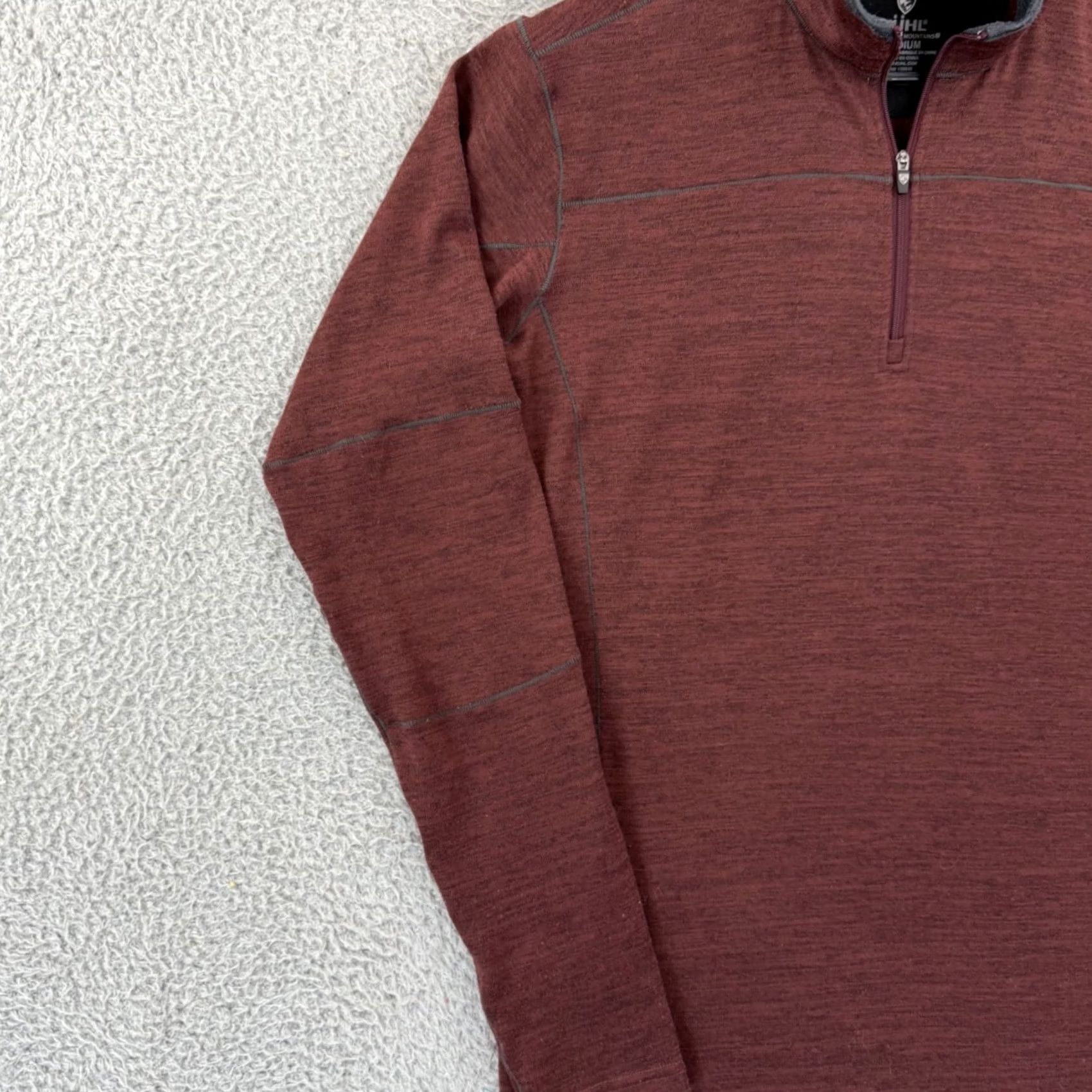 Vintage Kuhl Mens Medium Red Quarter Zip Pullover Wool Polyester Fleece Knit Outdoor Hiking Sweater Long Sleeve Mock Neck Casual Winter Spring Regular Size US M / EU 48-50 / 2 - 4 Thumbnail