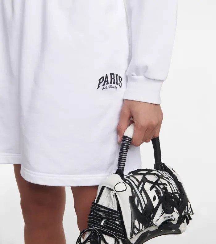 Balenciaga o1mle0125 Cities Paris Sweat Short in White Size US 28 / EU 44 - 3 Thumbnail