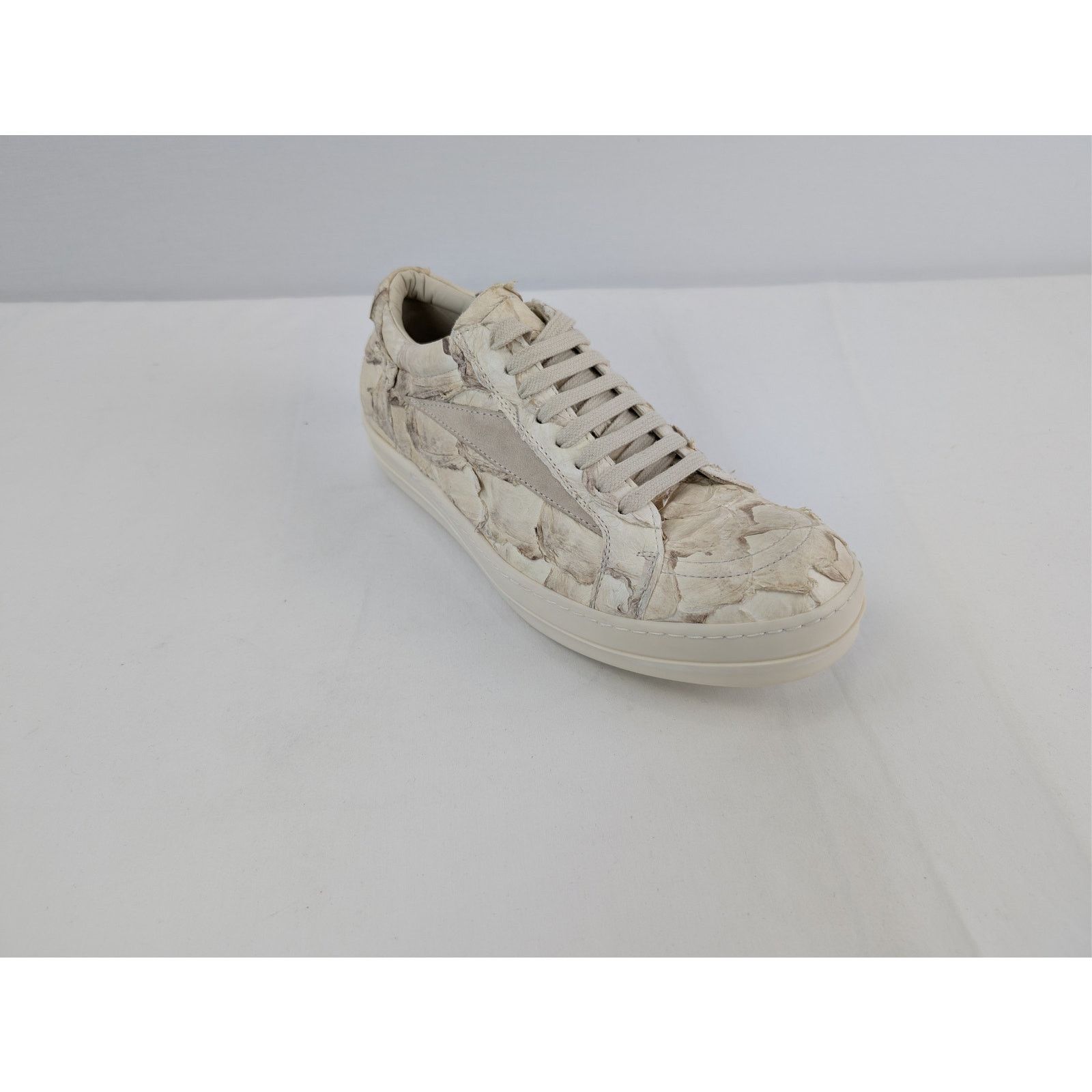 Rick Owens o1rshd1 Leather Vintage Sneakers in Natural / Milk / Milk Size US 7 / EU 40 - 3 Thumbnail