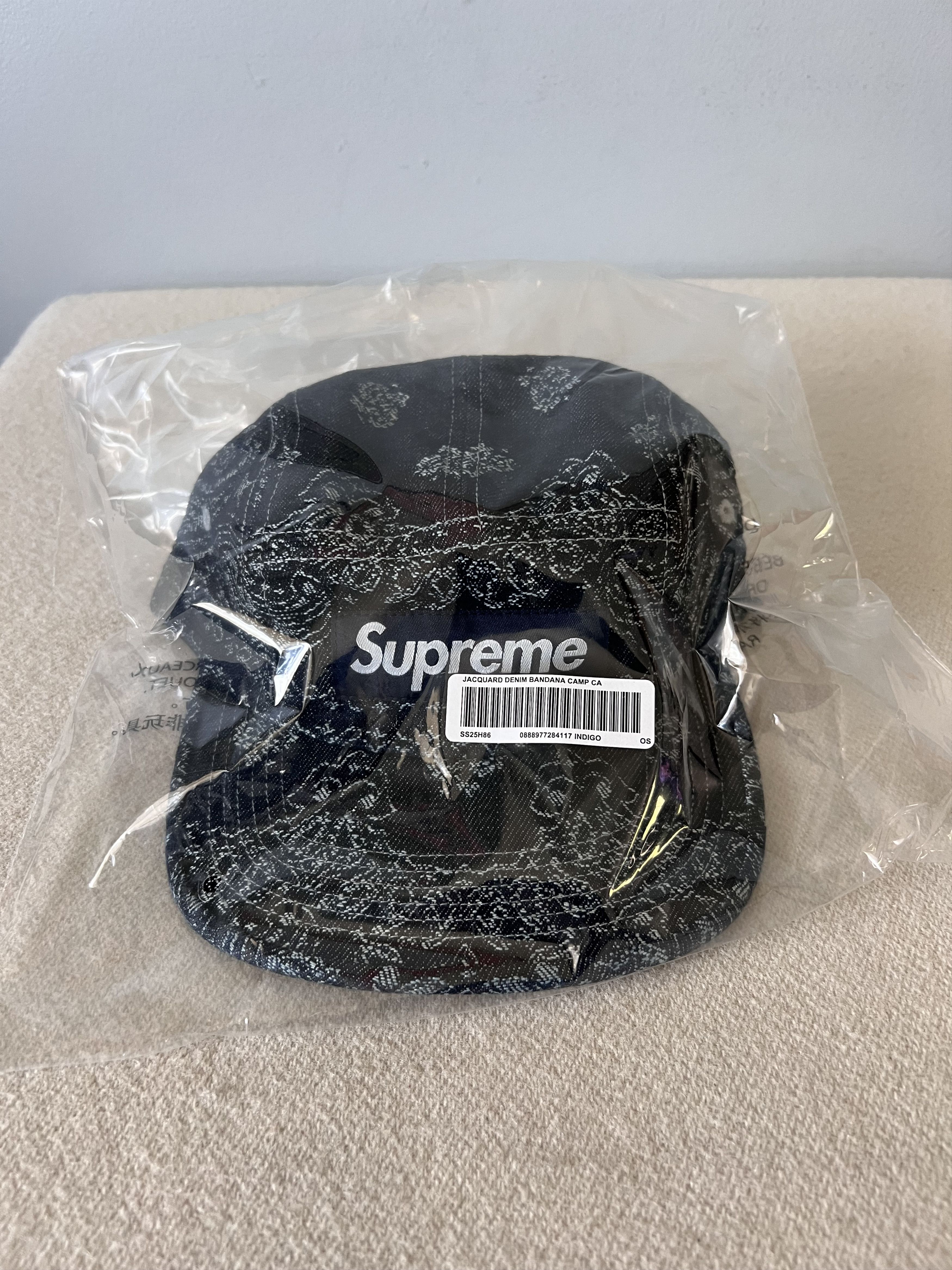 Supreme Supreme Jacquard Denim Bandana Camp Cap in Indigo Size ONE SIZE - 2 Thumbnail