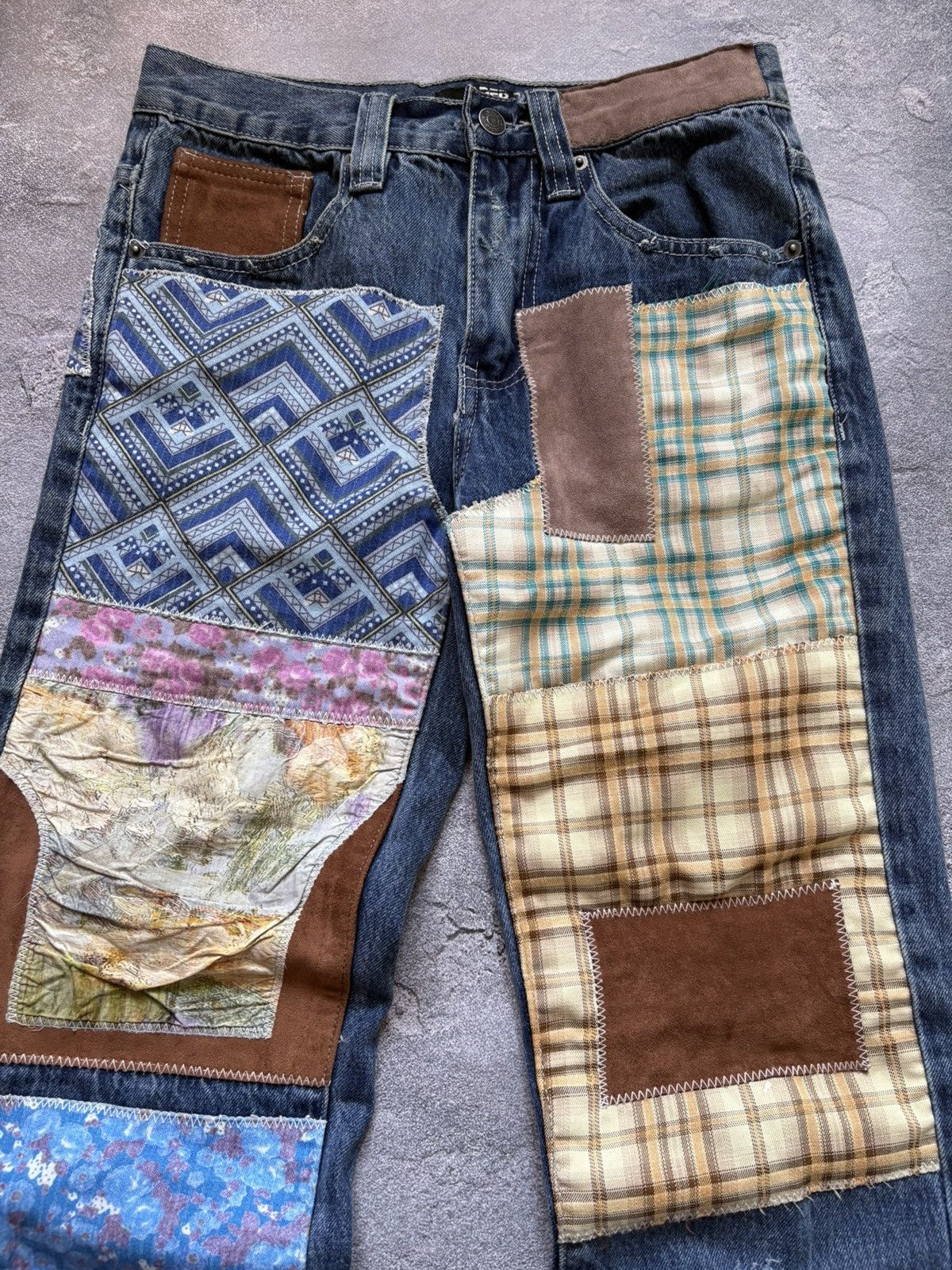 Jaded London Crazy Jaded London Patchwork Y2K Japanese Bootcut Jeans Rare Size US 28 / EU 44 - 5 Thumbnail