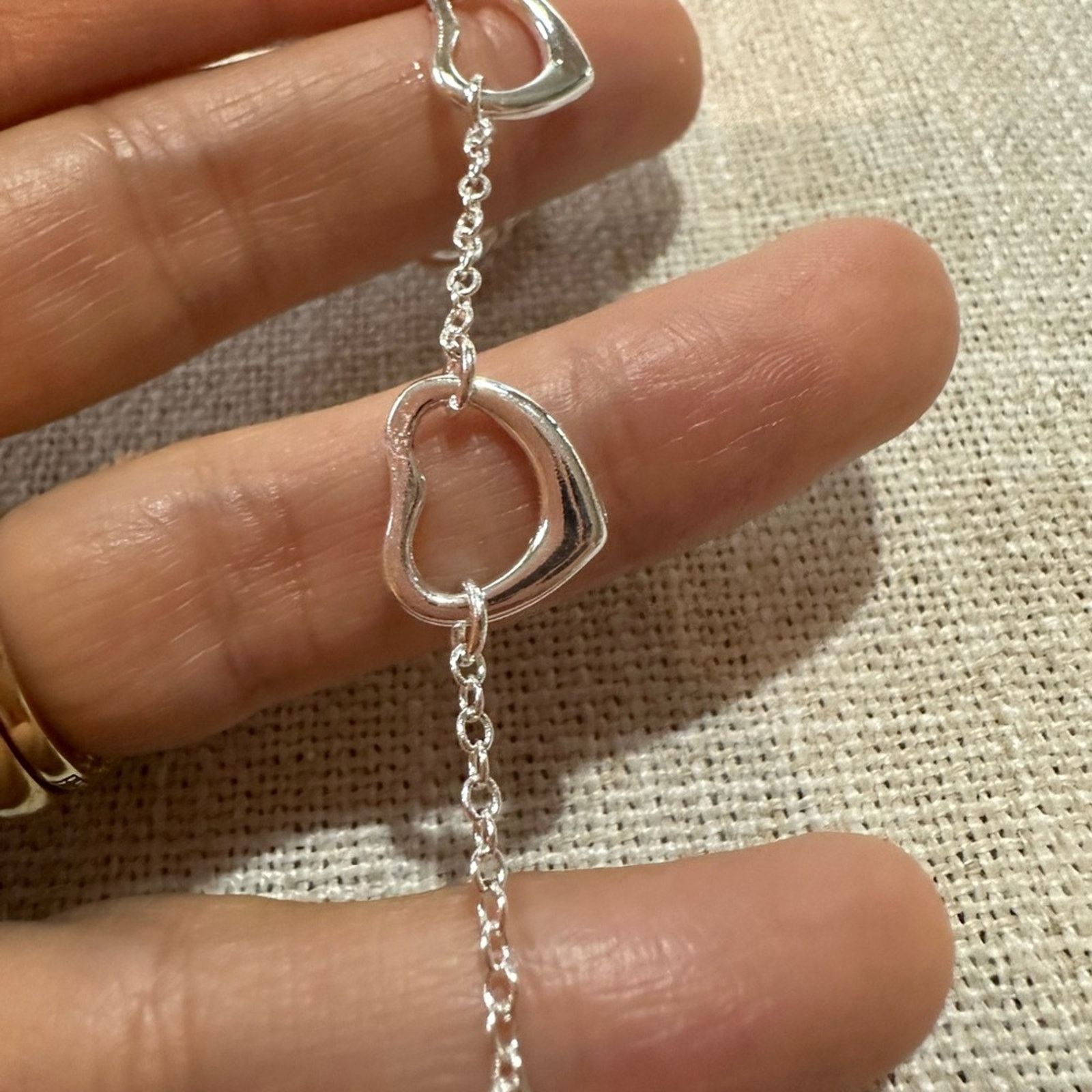 Other Sterling Silver Heart Bracelet 8” Size ONE SIZE - 4 Thumbnail