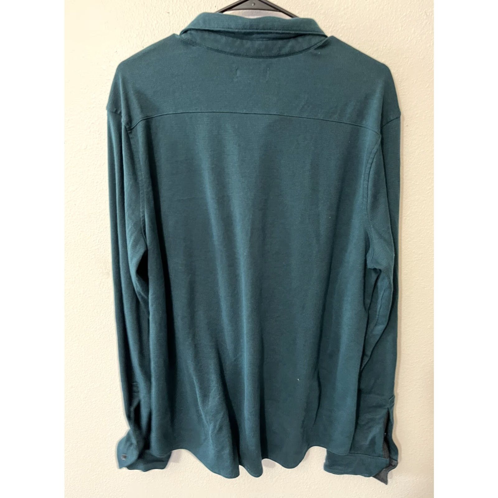 Apt. 9 APT. 9 SOFT Men'S Shirt XL Solid Green Front Pockets Long Sleeve Size Size US XL / EU 56 / 4 - 2 Thumbnail