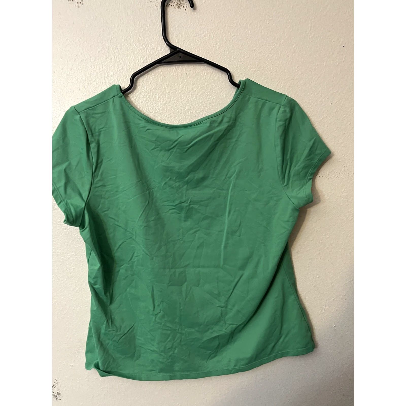 Vintage Apostrophe Vintage Top Shirt Women's Size Large Petite Green Stretch V-Neck Size L / US 10 / IT 46 - 3 Thumbnail