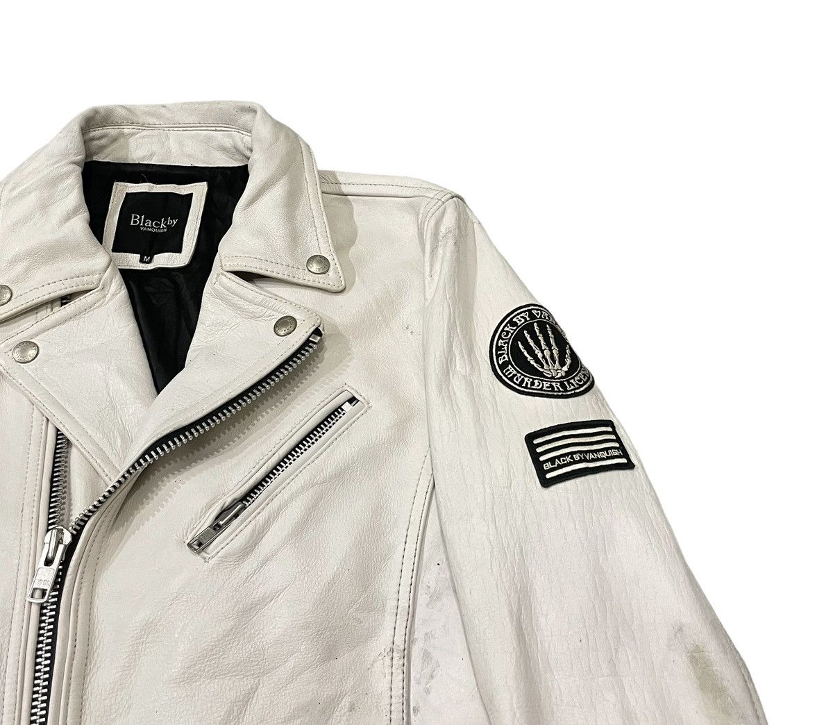 Vanquish Vintage Black By Vanquish Double Collar Leather Moto Jacket Size US M / EU 48-50 / 2 - 2 Thumbnail