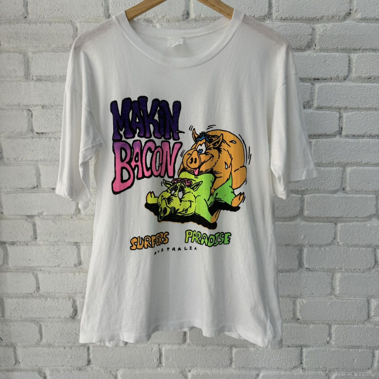 Vintage Vintage Makin Bacon Tee Size US M / EU 48-50 / 2 - 1 Thumbnail