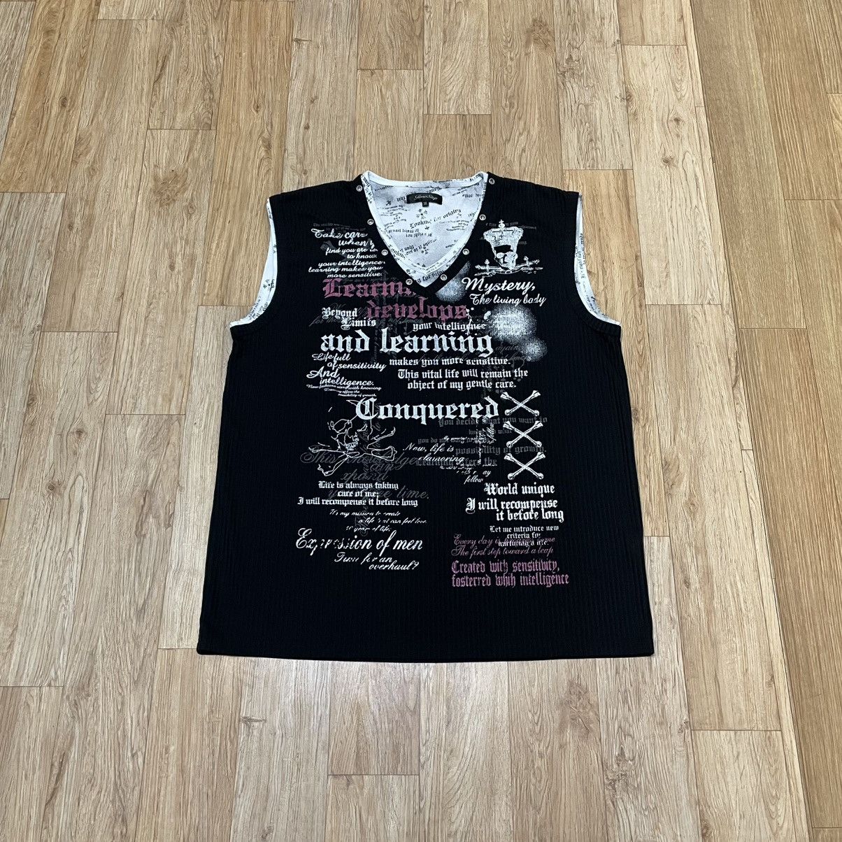 Time Step Cross Punk Sleeve Less Poem Le Grande Bleu Style