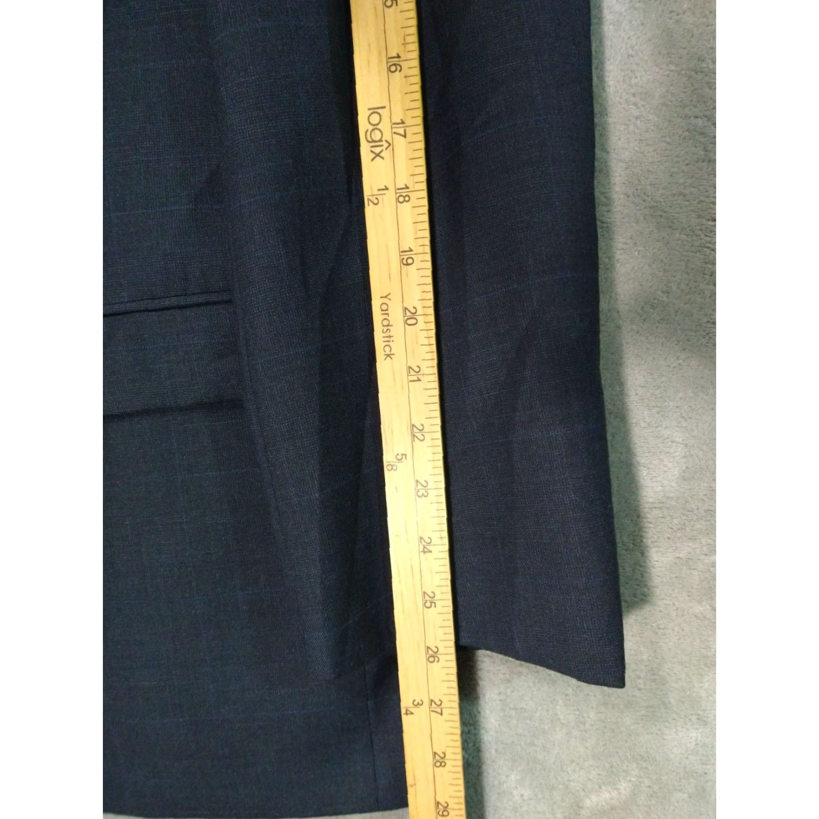 Ralph Lauren VINTAGE? No — Actually: Ralph Lauren Blazer Mens 50R Charcoal Gray Windowpane Two Button Wool Sport Coat Size 50R - 6 Thumbnail