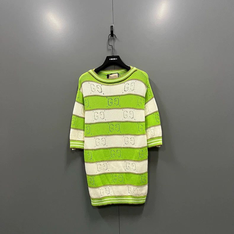 Gucci Gucci White and green striped hollow GG sweater 2501-Nextar Size US XS / EU 42 / 0 - 1 Thumbnail