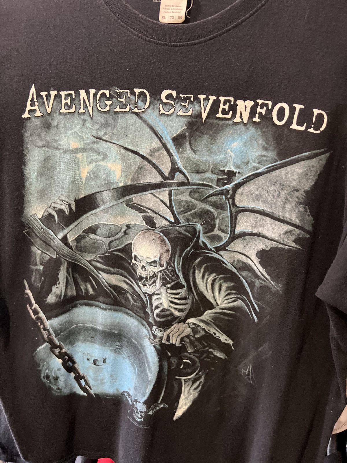 Band Tees × Vintage 2016/2017 VINTAGE AVENGED SEVENFOLD SKULL BAT AOP ROCK TEE Size US XL / EU 56 / 4 - 3 Thumbnail