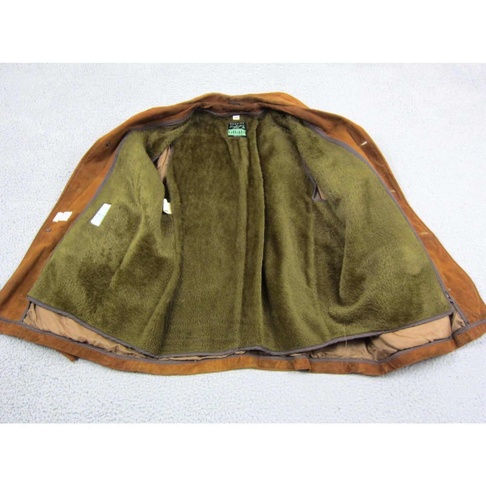 Vintage VINTAGE True Leather Jacket Mens 40 Brown Suede Sherpa 40s 50s 60s Parka 80s 90s Biker Motorcycle Western Mens Wear Size US XXS / EU 40 - 7 Thumbnail