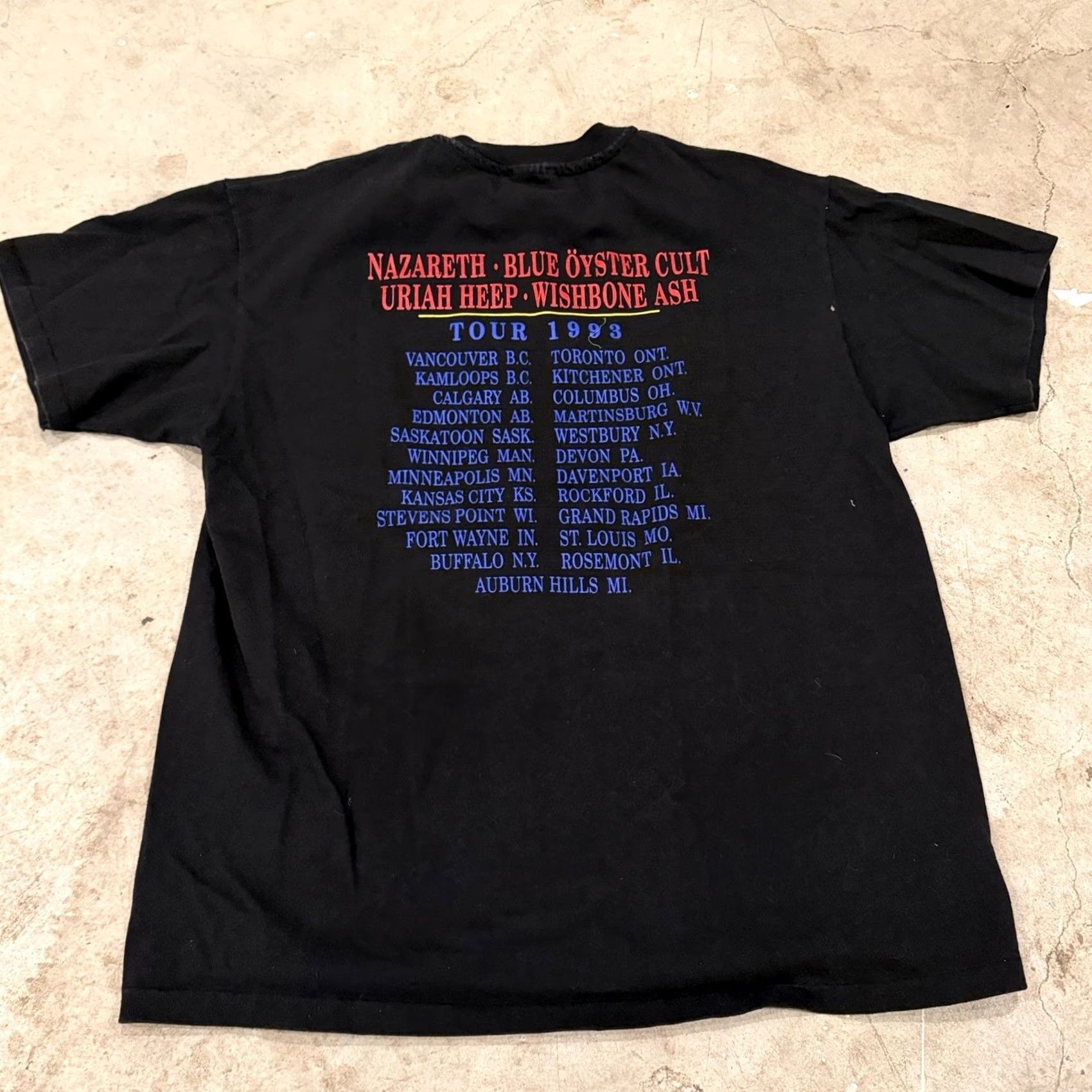 Hanes VINTAGE 1993 Nazareth Blue Oyster Cult Total Recall Tour T Shirt Mens XL Black Short Sleeve Cotton Graphic Tee Hanes Men XS? Size US XL / EU 56 / 4 - 2 Thumbnail