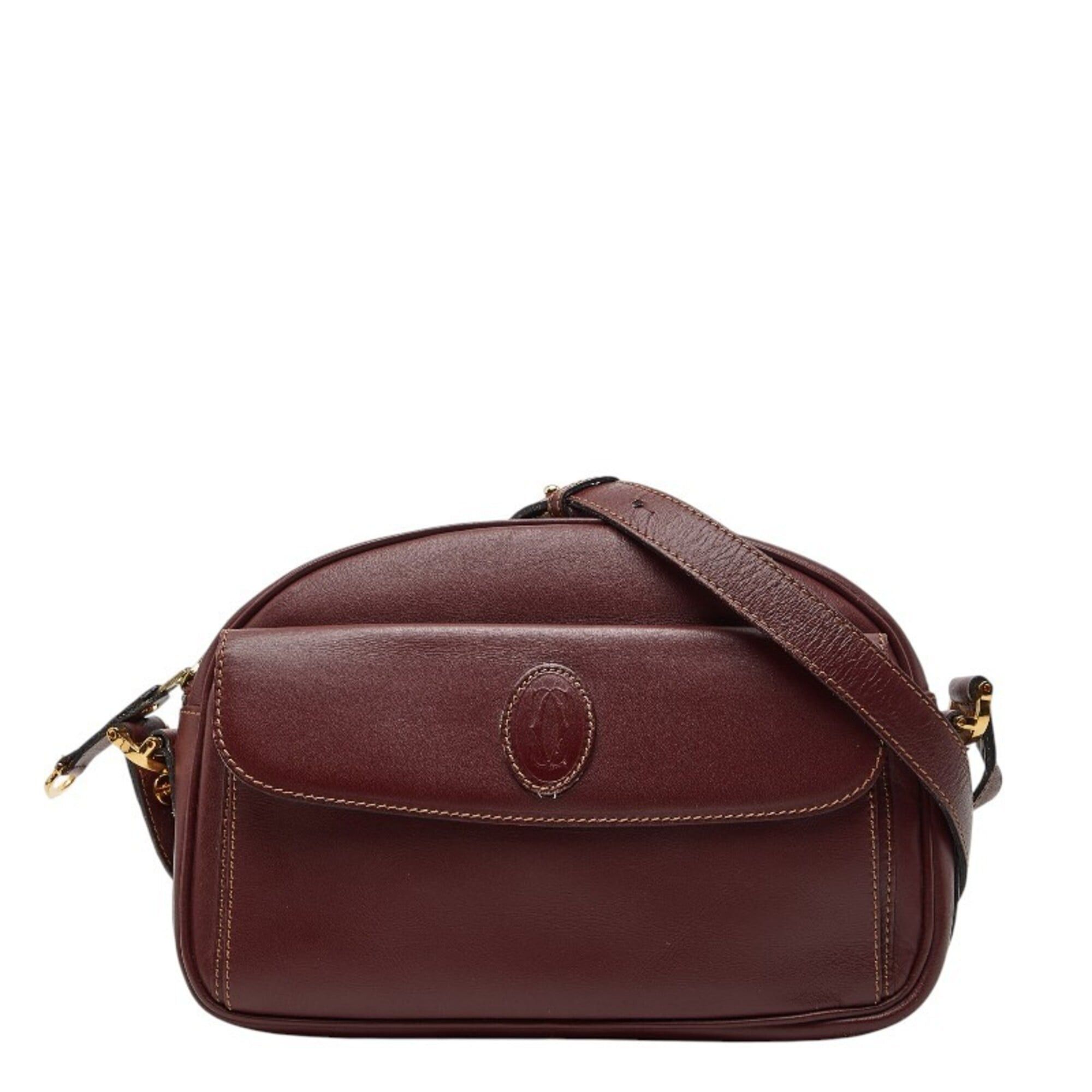 Cartier Cartier Must Line Shoulder Bag, Wine Red/Bordeaux Leather, Women's. Size ONE SIZE - 1 Thumbnail