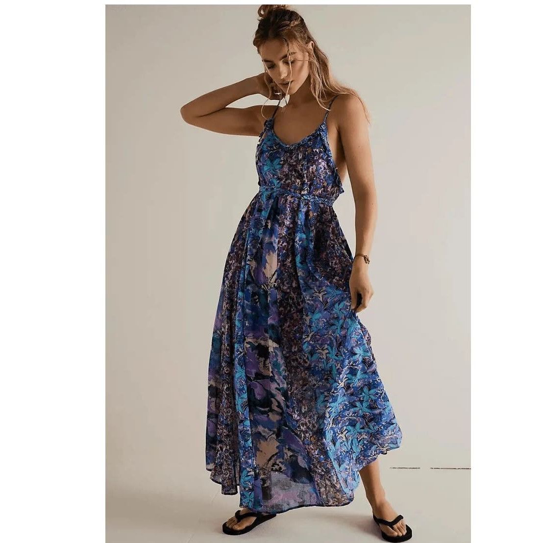 image of New Free People Moondive Maxi Dress $168 X-Small Purple, Women's (Size XS)