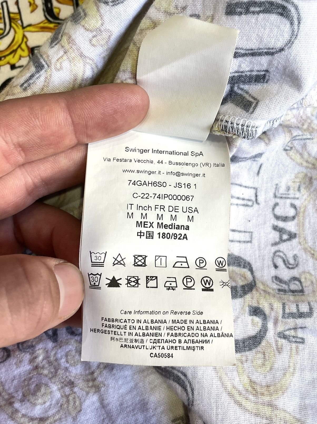 Versace Jeans Couture Versace Jeans Couture Baroque Logo Print T-Shirt – Size M Size US M / EU 48-50 / 2 - 8 Thumbnail