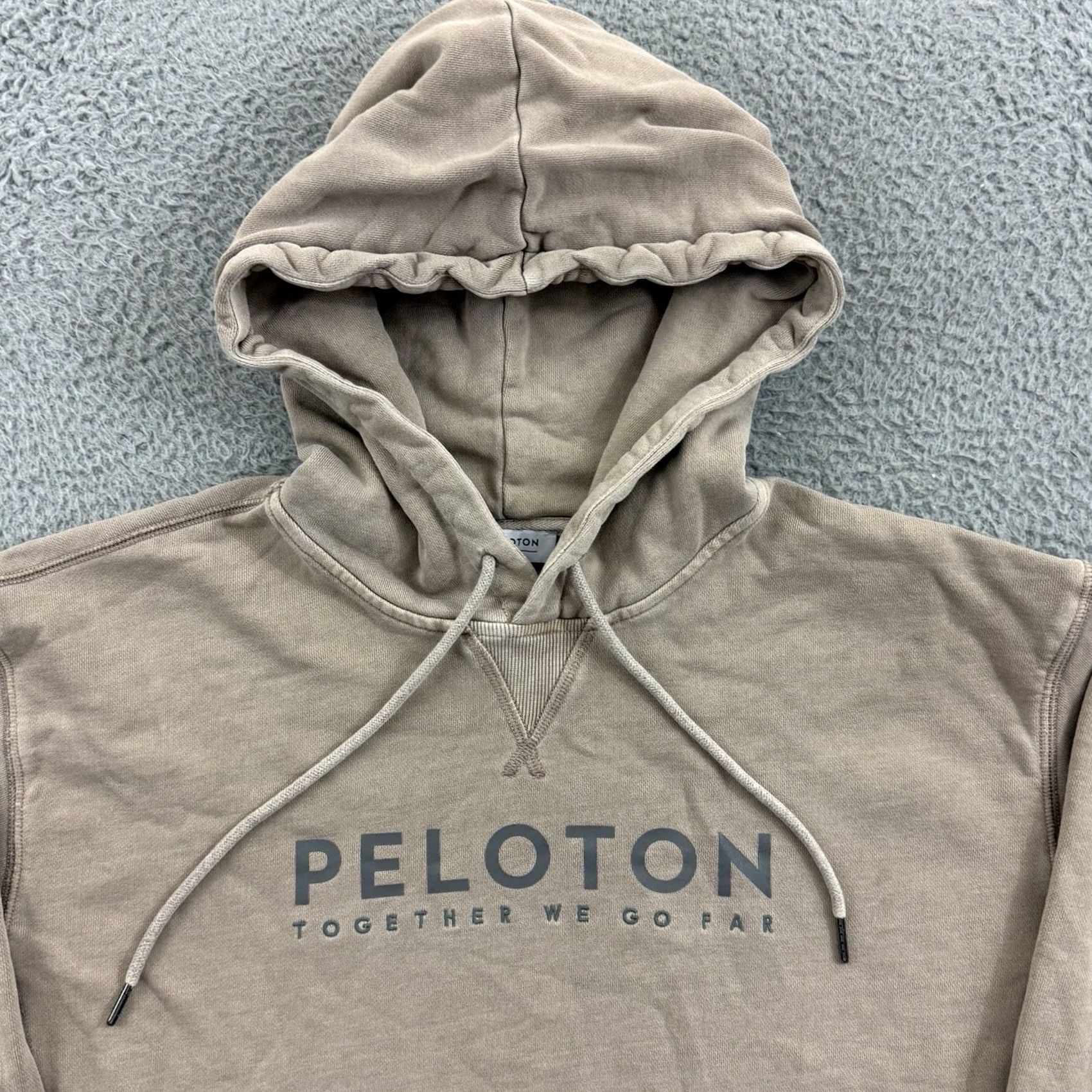 Vintage Peloton Hoodie Mens Small Beige Brooklyn Pullover French Terry Active Logo Hooded Sweatshirt Size US S / EU 44-46 / 1 - 3 Thumbnail