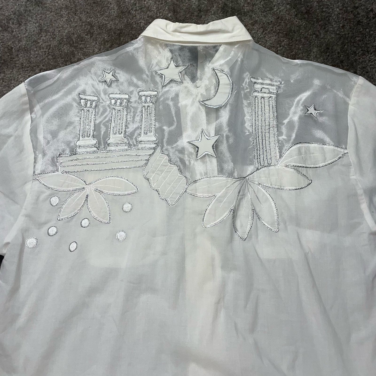 Other Christine Philipe Embroidered Stars Shirt Size XL / US 12-14 / IT 48-50 - 9 Thumbnail