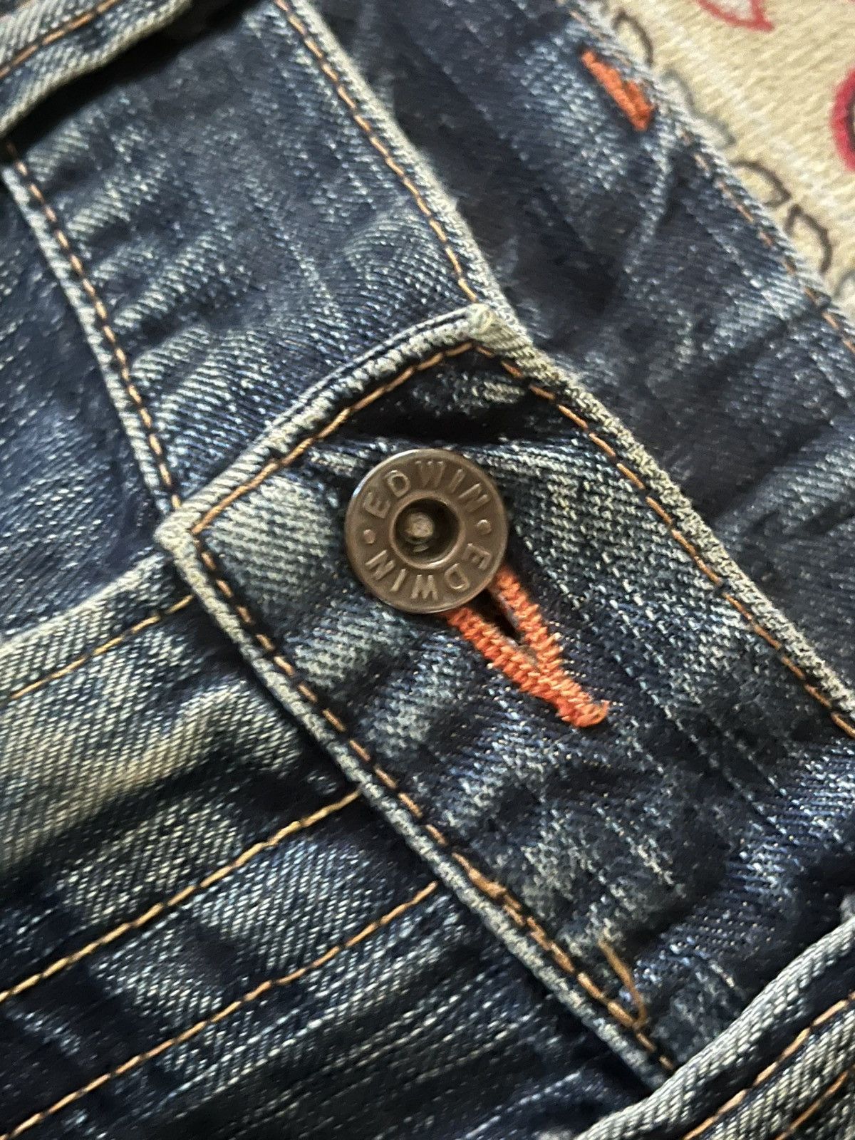 Kapital ⚡️Distressed⚡️Vintage Japanese Edwin XV Buckle Back Blue Jeans Size US 36 / EU 52 - 5 Thumbnail