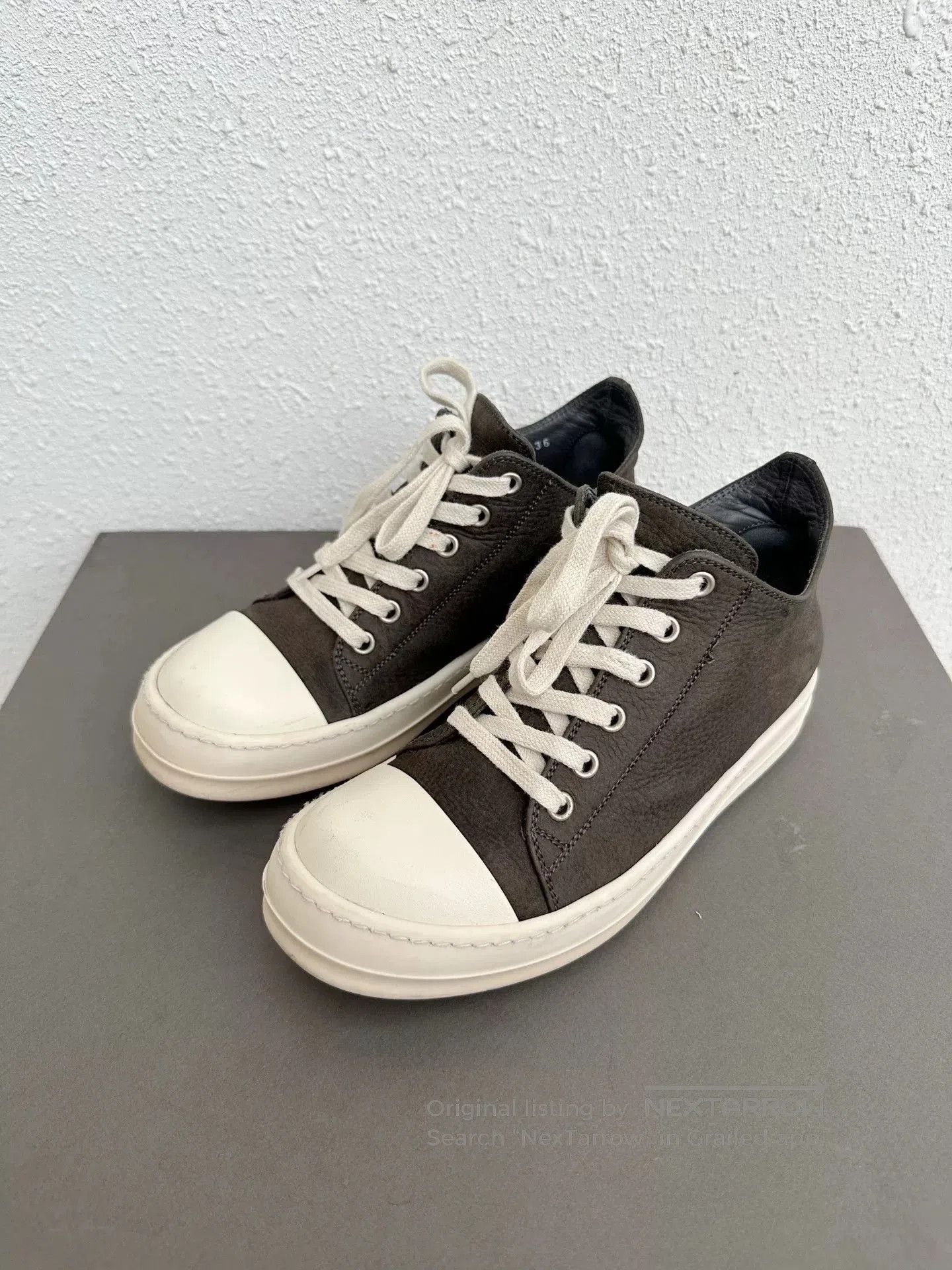 Rick Owens Rick Owens Low Top Gray Pebbled Leather. Size US 6 / IT 36 - 2 Thumbnail