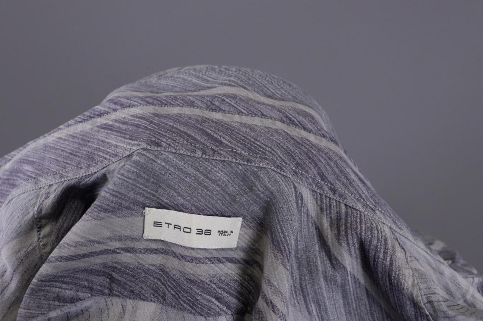Etro Etro Milano Gray Striped Button Down Shirt Size 38 Size US M / EU 48-50 / 2 - 12 Thumbnail