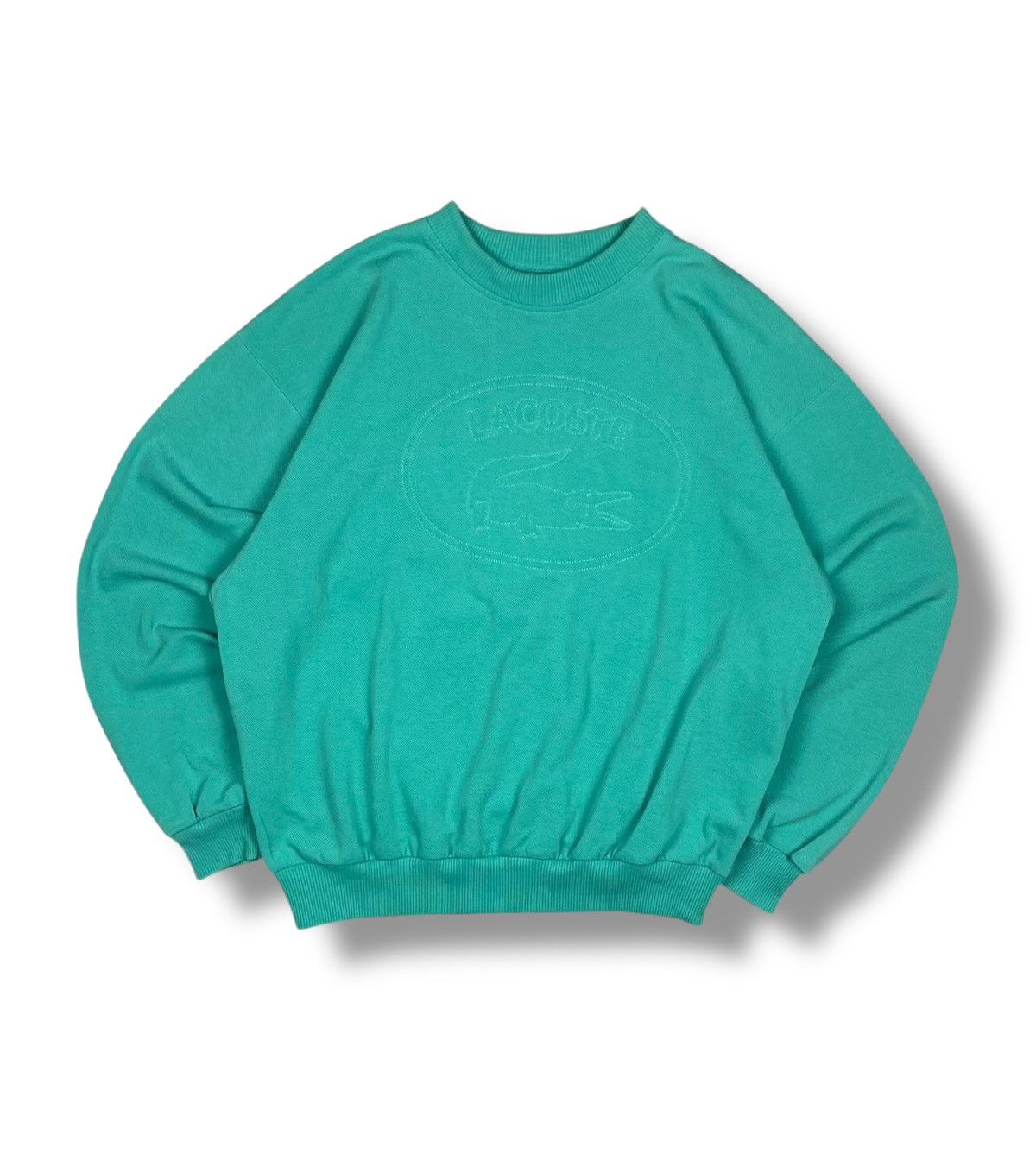 Lacoste Vtg Chemise Lacoste Tonal Embossed Logo Crewneck Sweatshirt Size US L / EU 52-54 / 3 - 1 Thumbnail