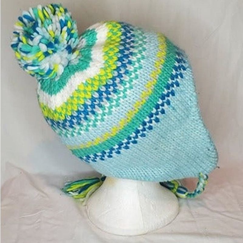 Handmade Winter Fleece knitted Ski Hat Size ONE SIZE - 4 Thumbnail