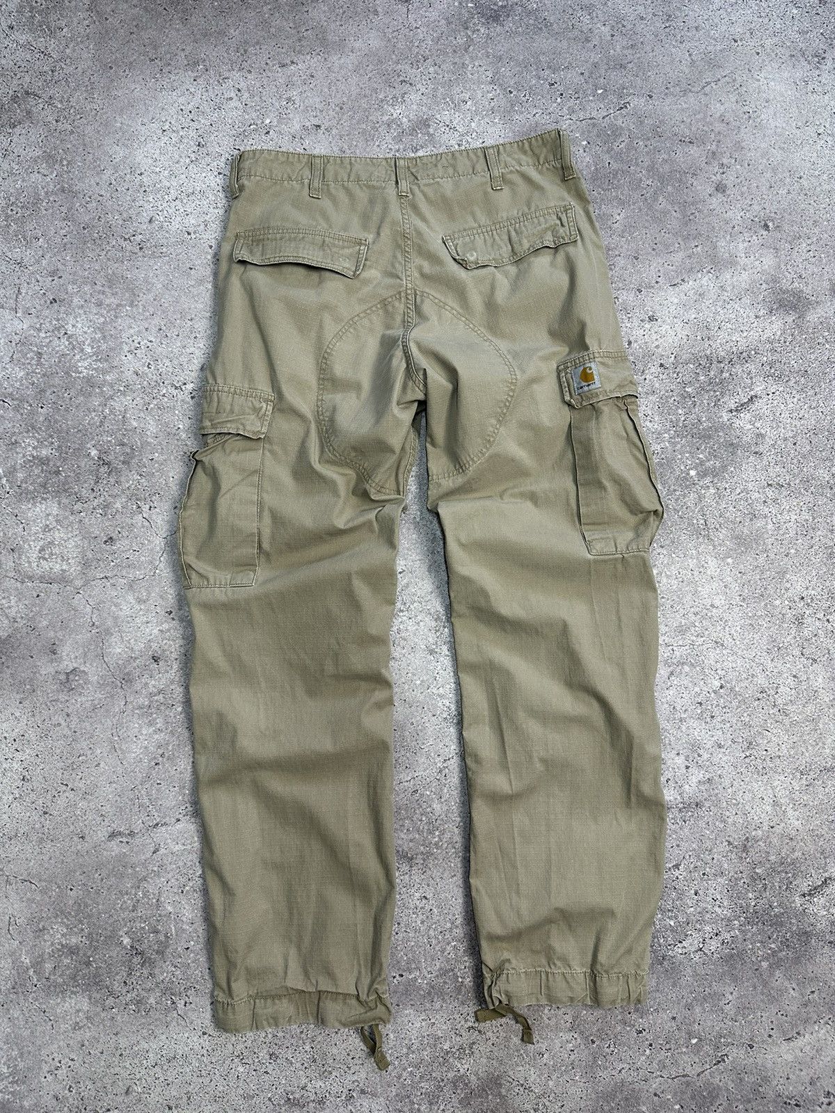 Carhartt × Vintage Vintage Carhartt Cargo Distressed Pants Faded Beige Y2K Size US 31 - 12 Thumbnail