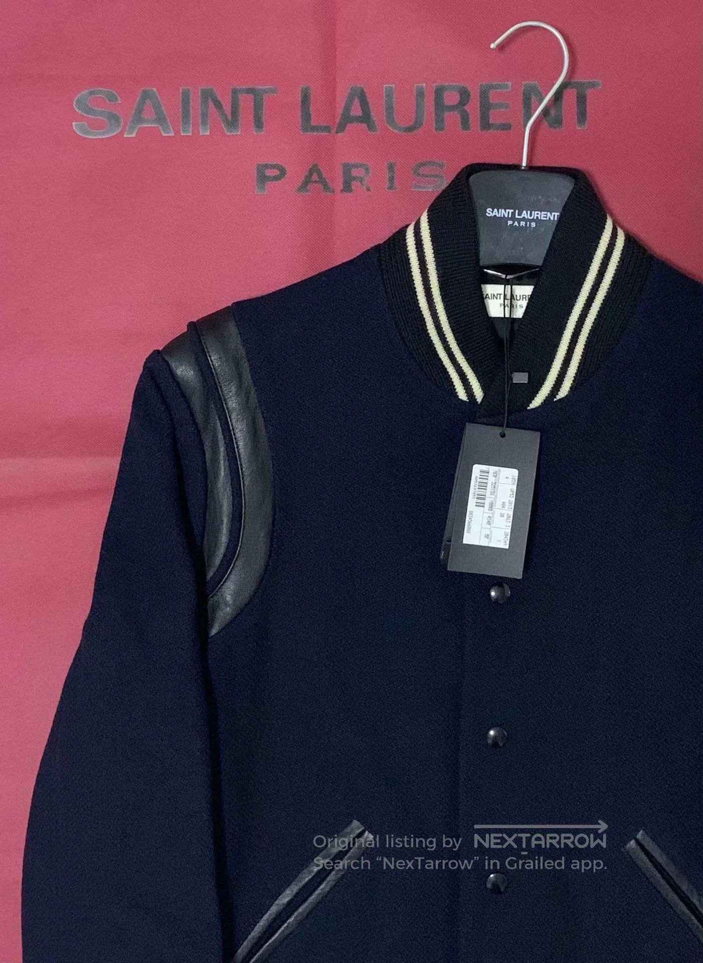 Saint Laurent Paris Saint Laurent Blue Wool Baseball Jacket. Size US M / EU 48-50 / 2 - 9 Thumbnail