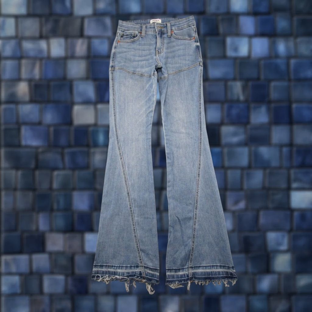 Denime Artemis Jeans Women Flared Denim 25 Blue Stretch 5-Pocket Regular Size 3/25 Vintage Hughesing? Size 42" / US 20 - 1 Thumbnail