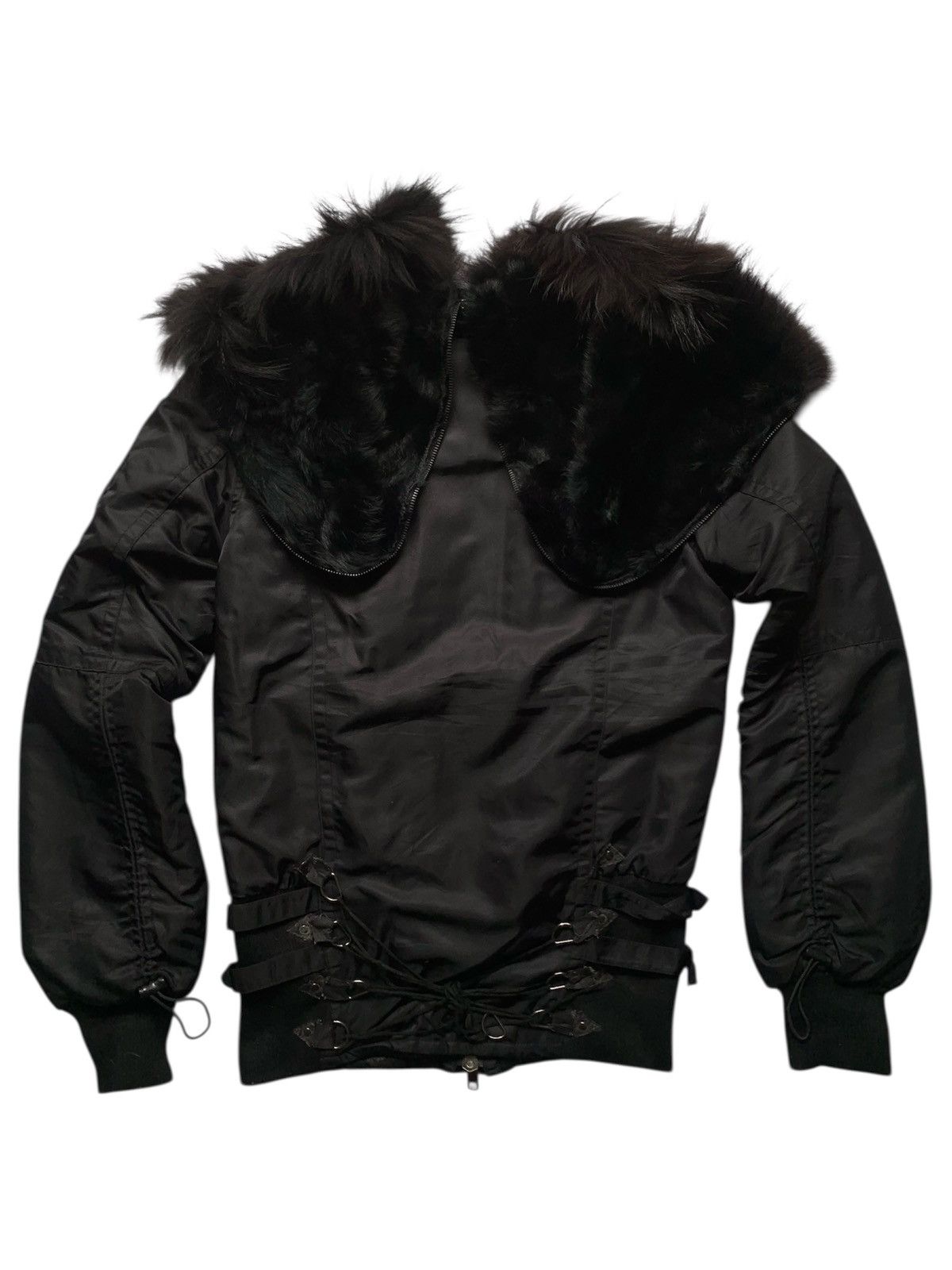 KMRii Lip Service Laced Up Fur Rabbit and Raccoon Military Jacket Size US M / EU 48-50 / 2 - 3 Thumbnail
