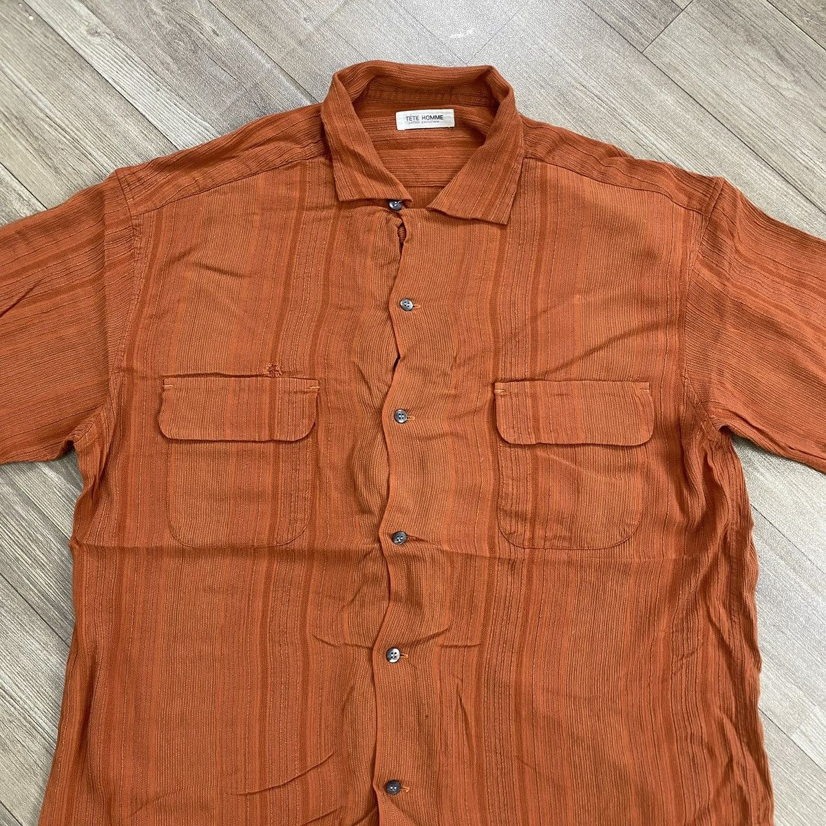 Tete Homme Vintage Issey Miyake Tete Homme Open Collar Shirt Designer Size US M / EU 48-50 / 2 - 3 Thumbnail