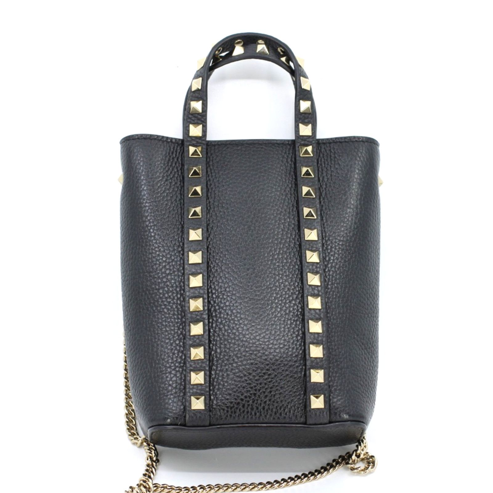 Valentino VALENTINO Rockstud Grained Leather Chain Crossbody Tote Bag Size ONE SIZE - 3 Thumbnail