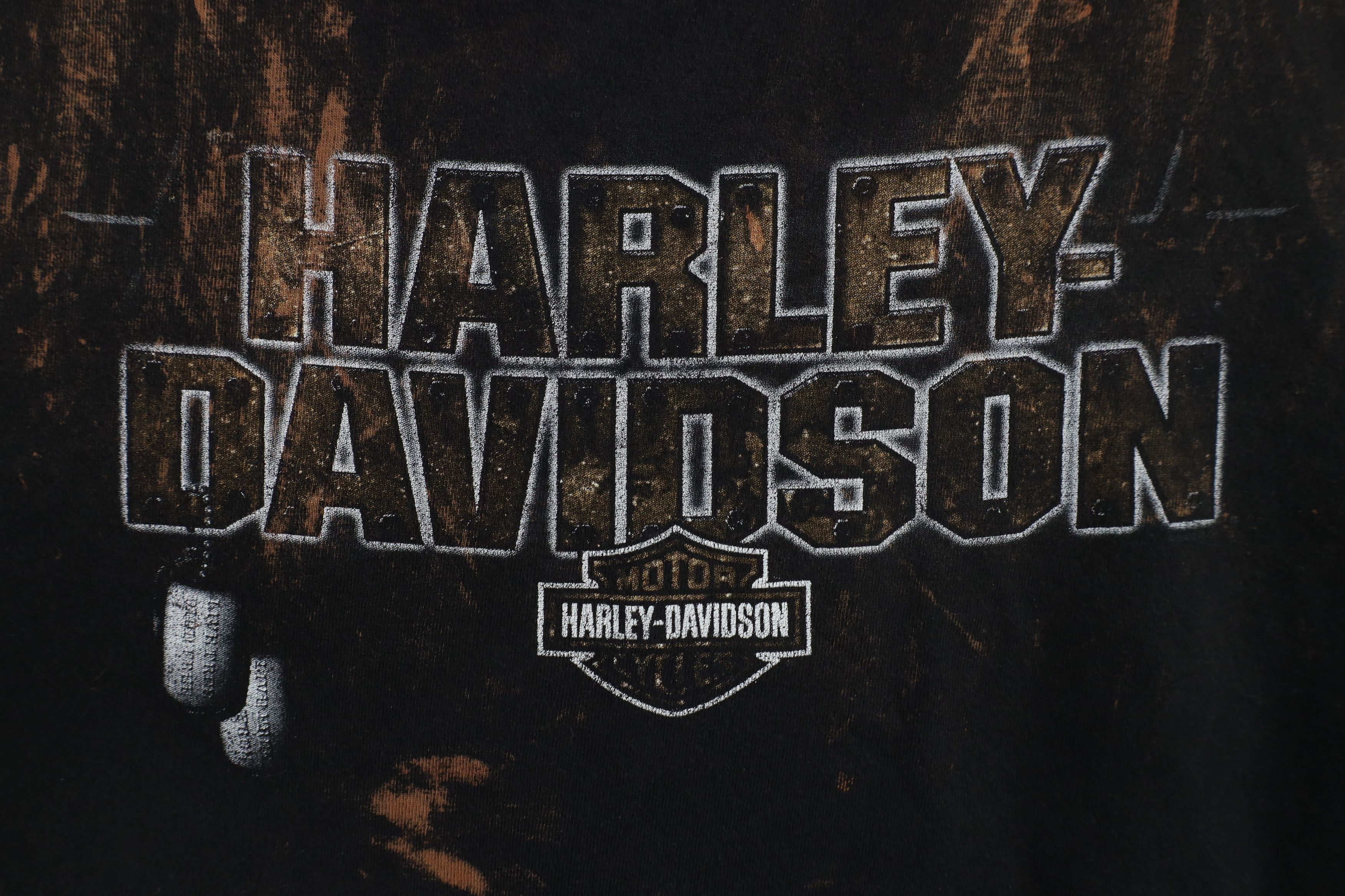 Harley Davidson × Vintage Vintage Y2K Harley Davidson Army Dog Tags Bleached T-Shirt Size US L / EU 52-54 / 3 - 4 Thumbnail
