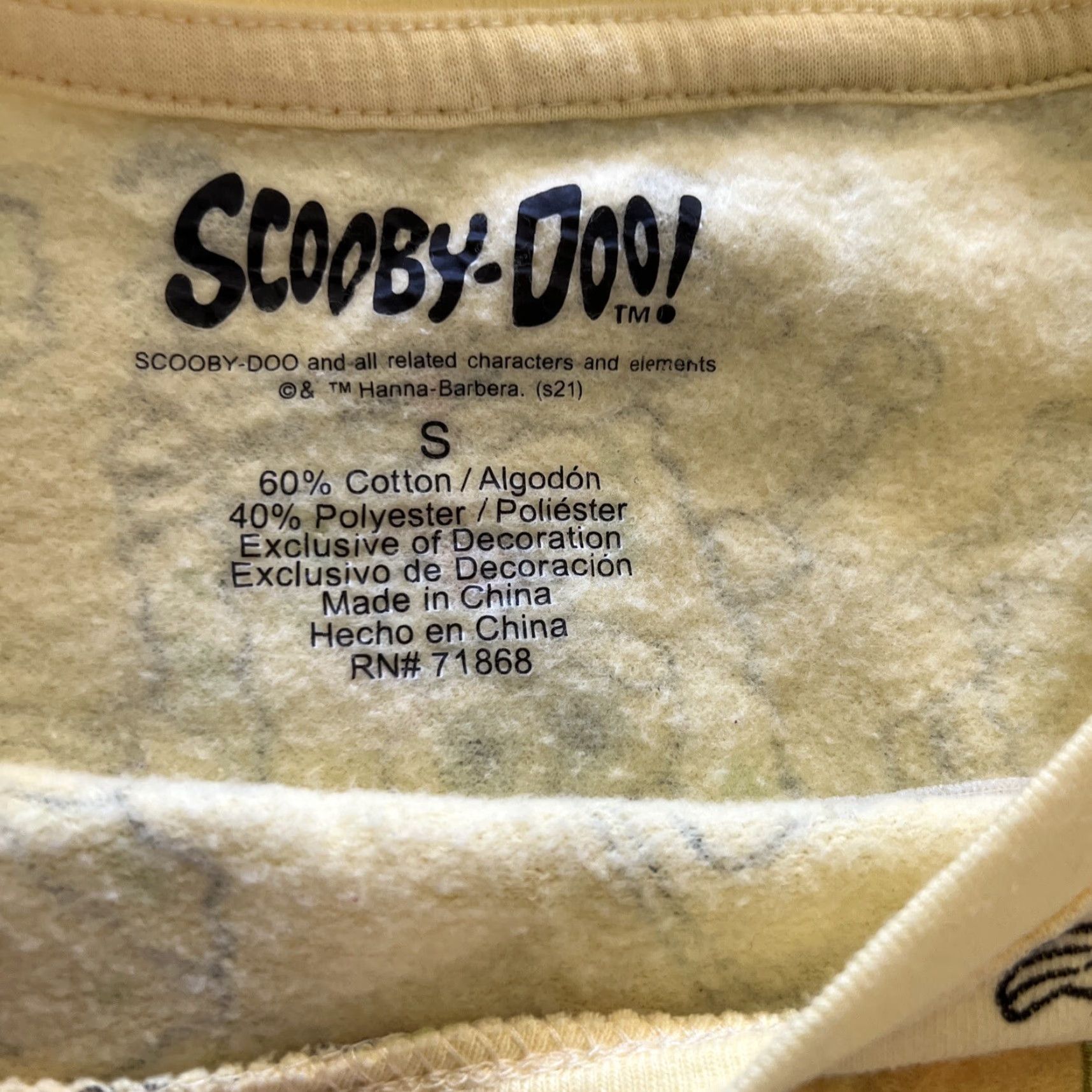 Vintage Scooby Doo Bob Square Pants All Over Print Long Sleeve Shirt Womens Small Yellow Embroidered Cartoon Crew Neck Pullover Cotton Blend Regular Size S Size S / US 4 / IT 40 - 3 Thumbnail