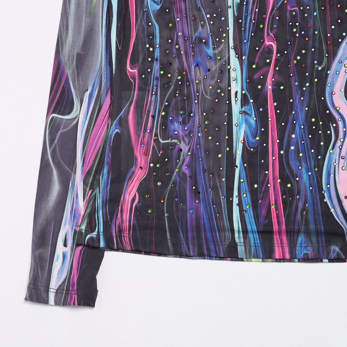 Roberto Cavalli Roberto Cavalli Vintage Liquid Multicolour Top Longsleeve Size XS / US 0-2 / IT 36-38 - 3 Thumbnail