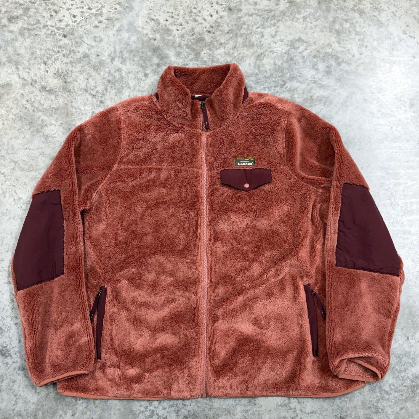 Vintage L.L. Bean Fleece Jacket Womens 1X Pink Full Zip Soft Plush Collared Pockets Size XL / US 12-14 / IT 48-50 - 2 Thumbnail