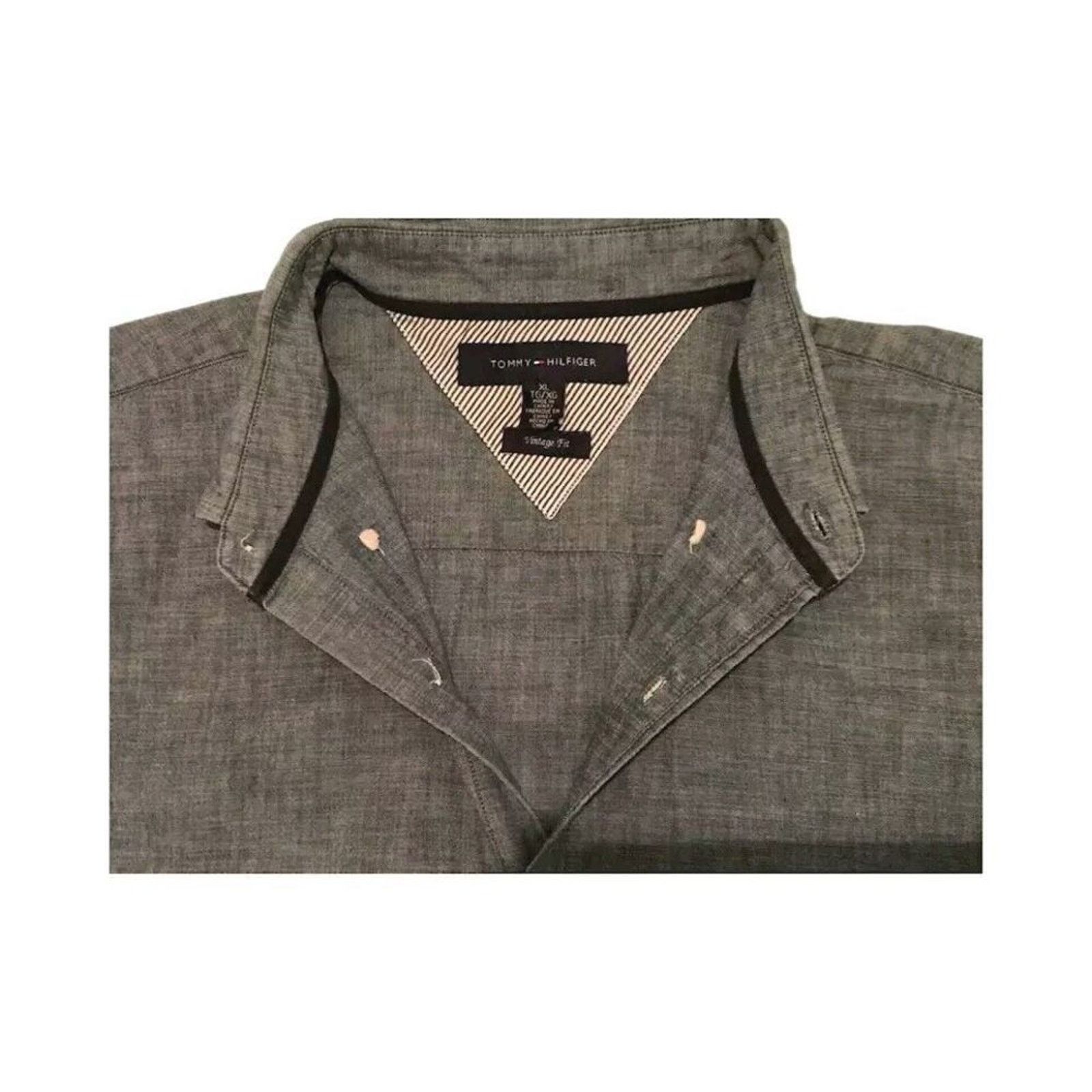 Tommy Hilfiger NWOT Tommy Hilfiger Men's Shirt XL Grey Long Sleeve Button Size US XL / EU 56 / 4 - 4 Thumbnail