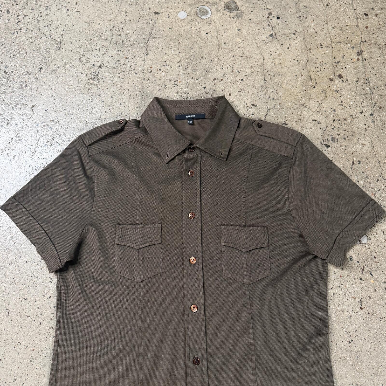 Gucci Gucci Short Sleeve Military Style Shirt Size US L / EU 52-54 / 3 - 2 Thumbnail