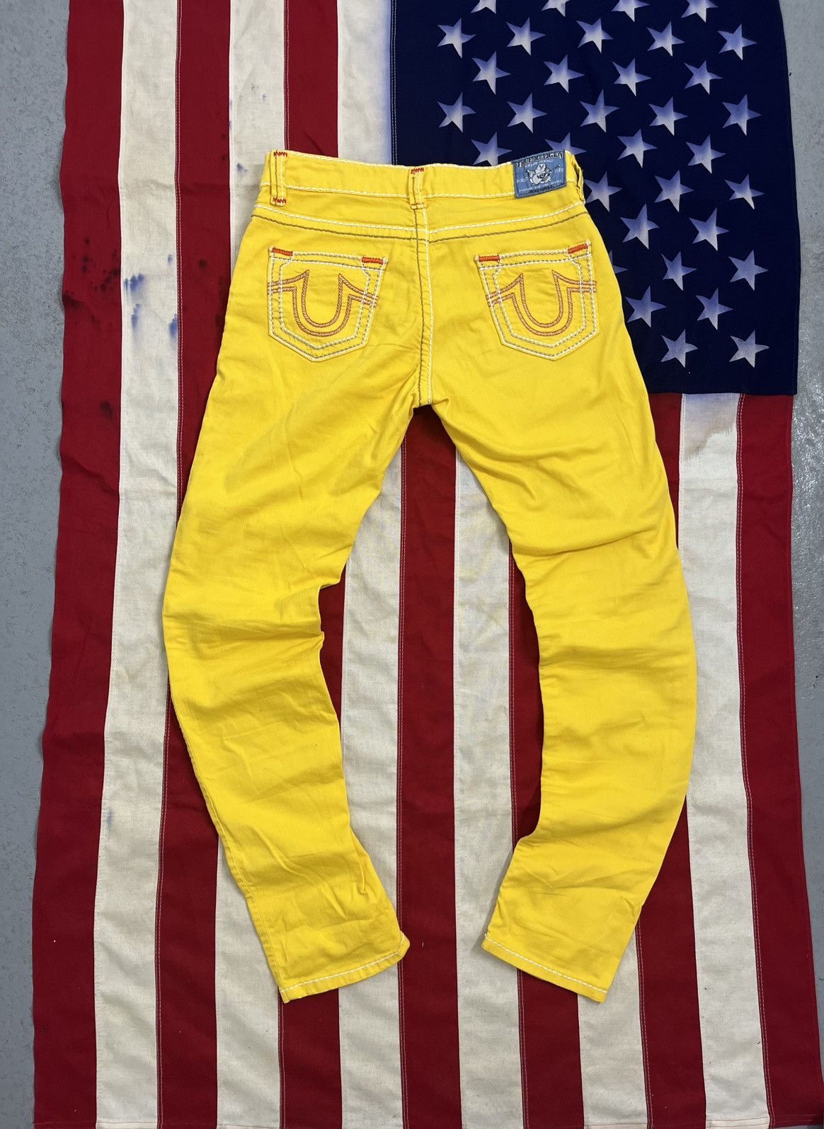True Religion True Religion Yellow Y2K Jeans Size 29" - 1 Thumbnail
