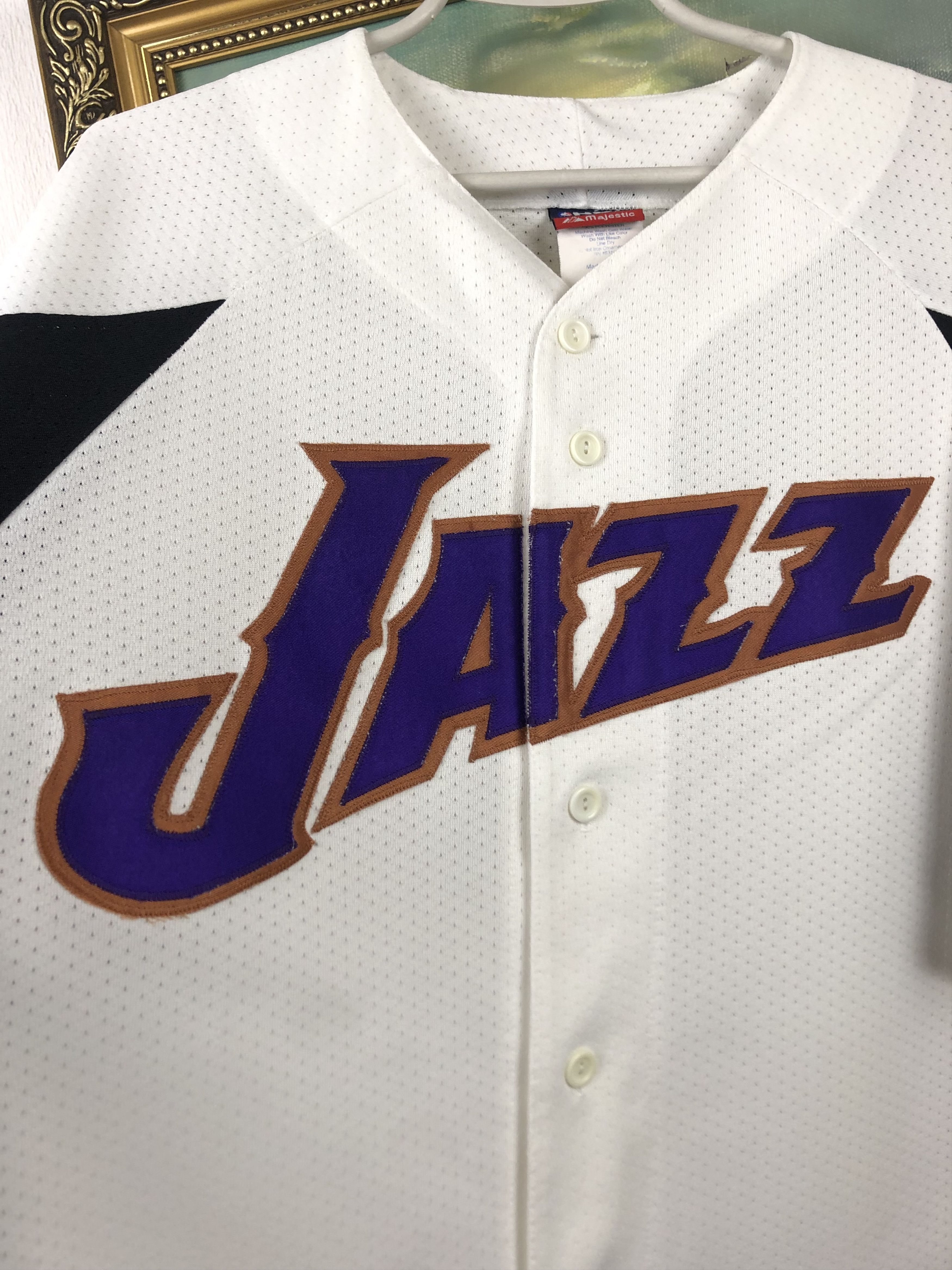NBA × Vintage Vintage 90s Utah Jazz NBA Jersey Shirt Majestic Rare Size US XL / EU 56 / 4 - 4 Thumbnail